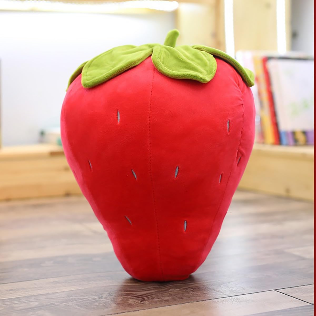8 Inch Strawberry Plush Pillow,Cute Fruit Kids Pillow Stuffed Soft Fruit Stuffed Toy Cute Strawberry Plushie Hugging Pillow Cushion image number 1