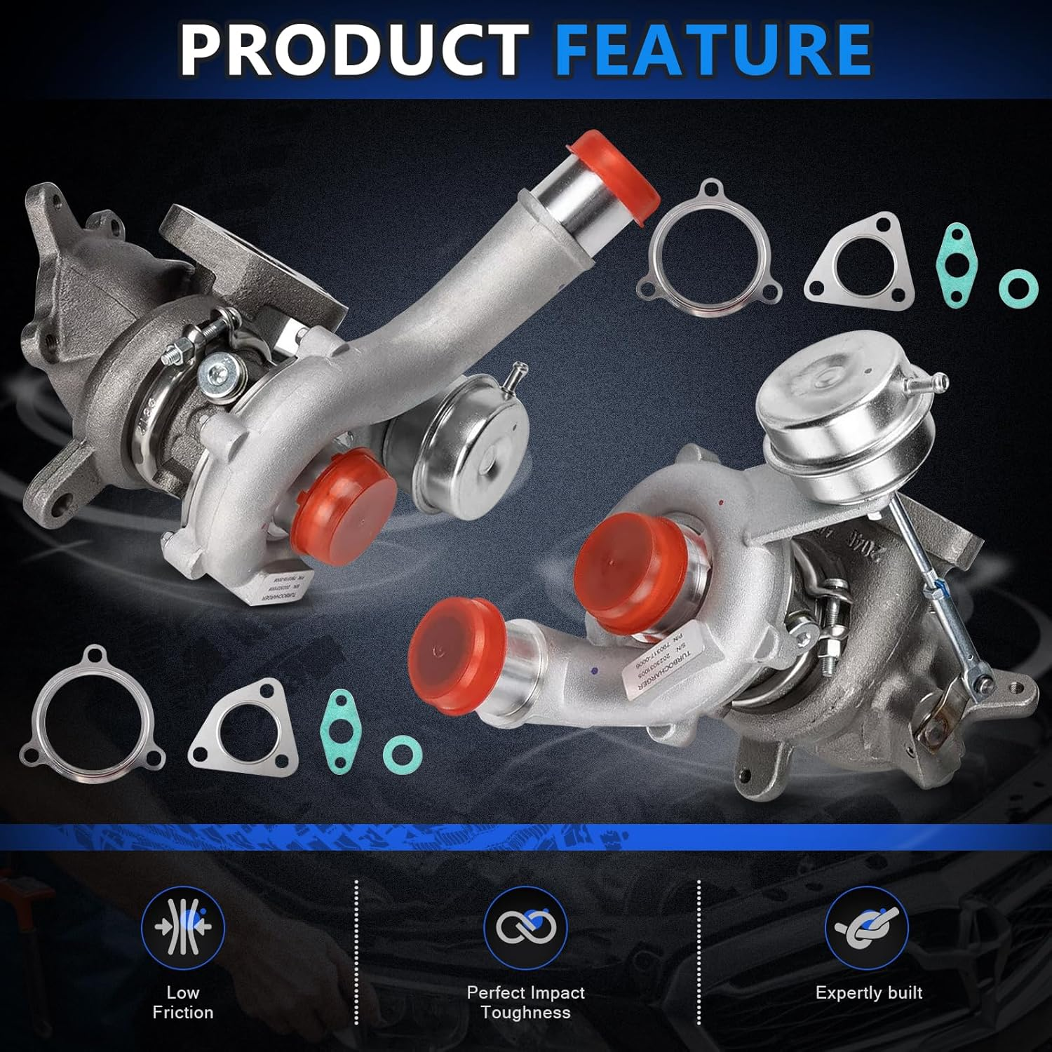 Left & Right Twin Turbocharger for 2010-2019 Ford Explorer Flex Lincoln MKS MKT 3.5L AA5E9G438GD AA5E9G438G AA5E6K682BF AA5E6K682BI image number 1