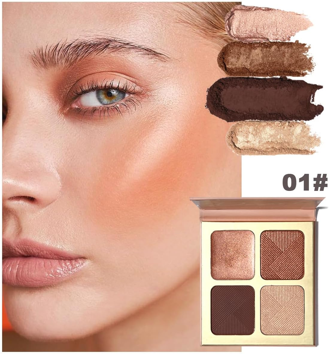 Maffick Highlight and Contour Palette: Nose, Face & Eye Shadow Compact for Sculpting, Illuminating, and Beautifying the Skin Tone (01)