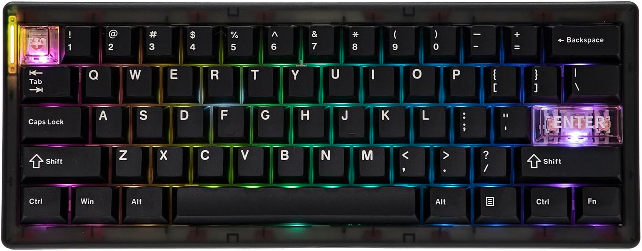Mechlands CIDOO QK61 via Programmable 60% Compact Keyboard, Wireless Gaming Keyboard, Hot Swappable Custom Keyboard, Gasket Mechanical Keyboard with PC Plate, RGB, 3000Mah Battery for Win/Mac (Black)