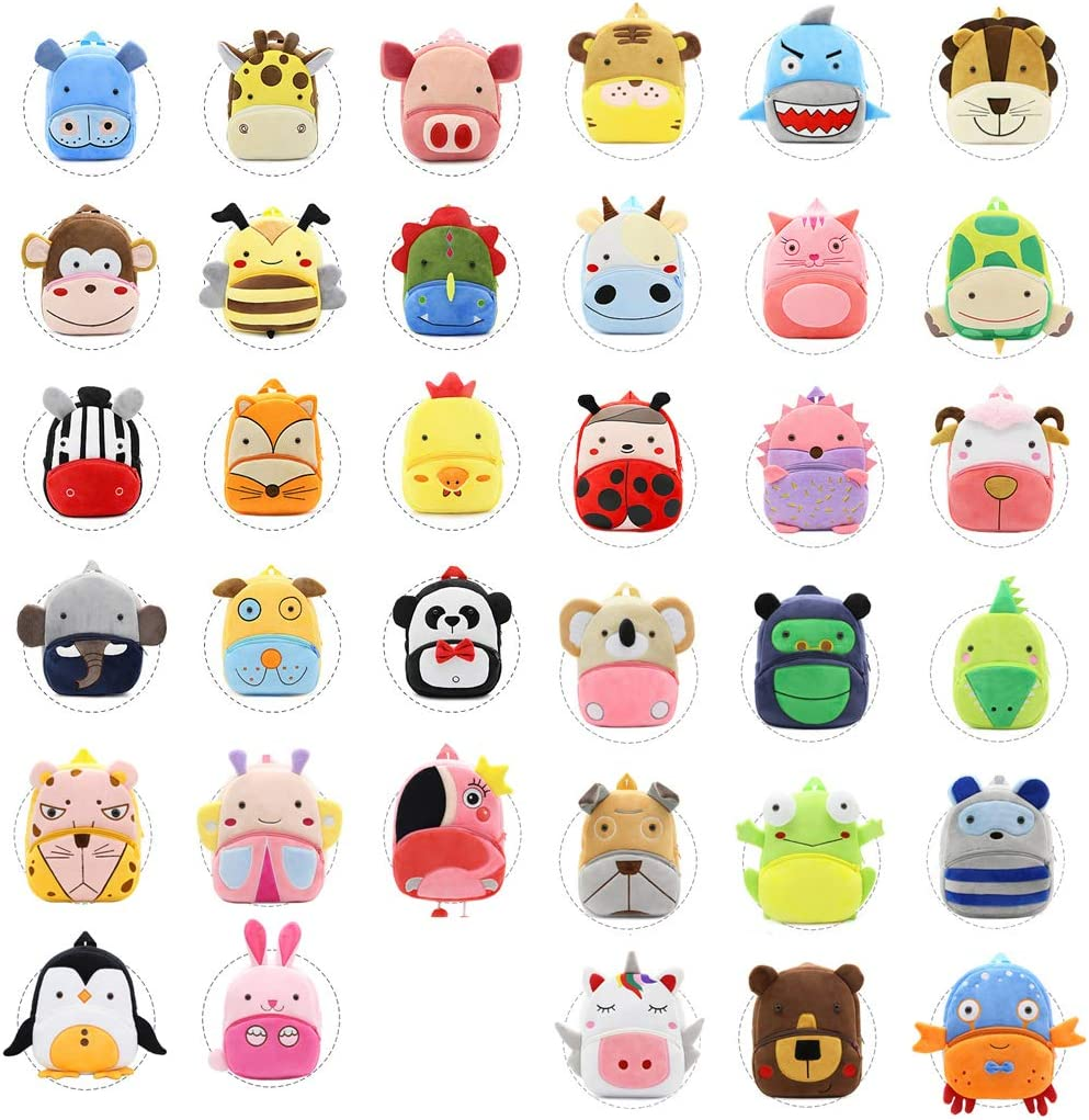 Bansusu 3D Cute Elephant Pattern Baby Plush Mini Backpack Cartoon Animals Toddler Snack Bag Rucksack image number 6