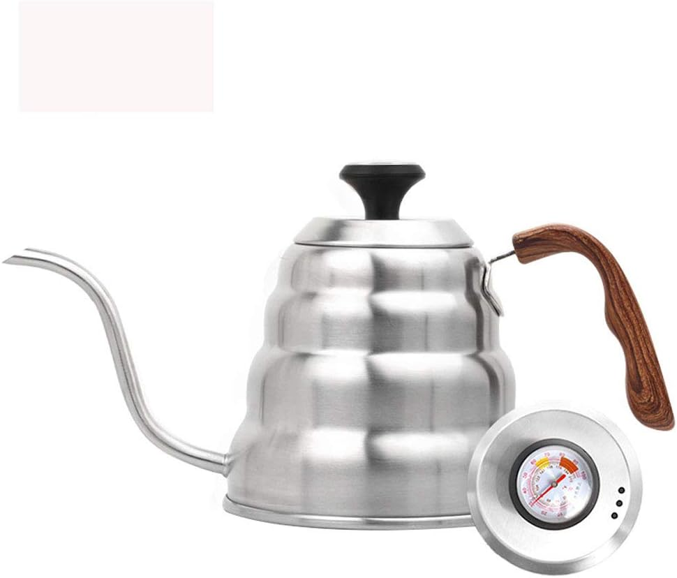 Coffee Hand Pot 304 Stainless Steel Hanging Ear Drip Japanese Style with Temperature Display Teflon Coffee Pot Cloud Pot for Espresso Cappuccino,Black,1.2L
