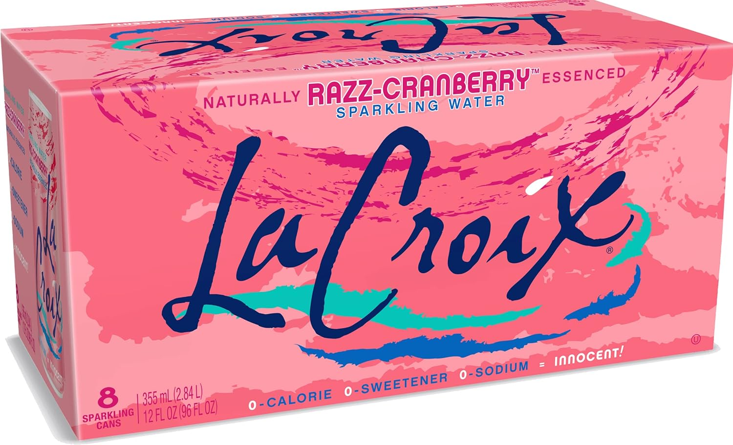 Lacroix Sparkling Water, Cran-Raspberry, 12 Fl Oz (Pack of 8), Naturally Essenced, 0 Calories, 0 Sweeteners, 0 Sodium