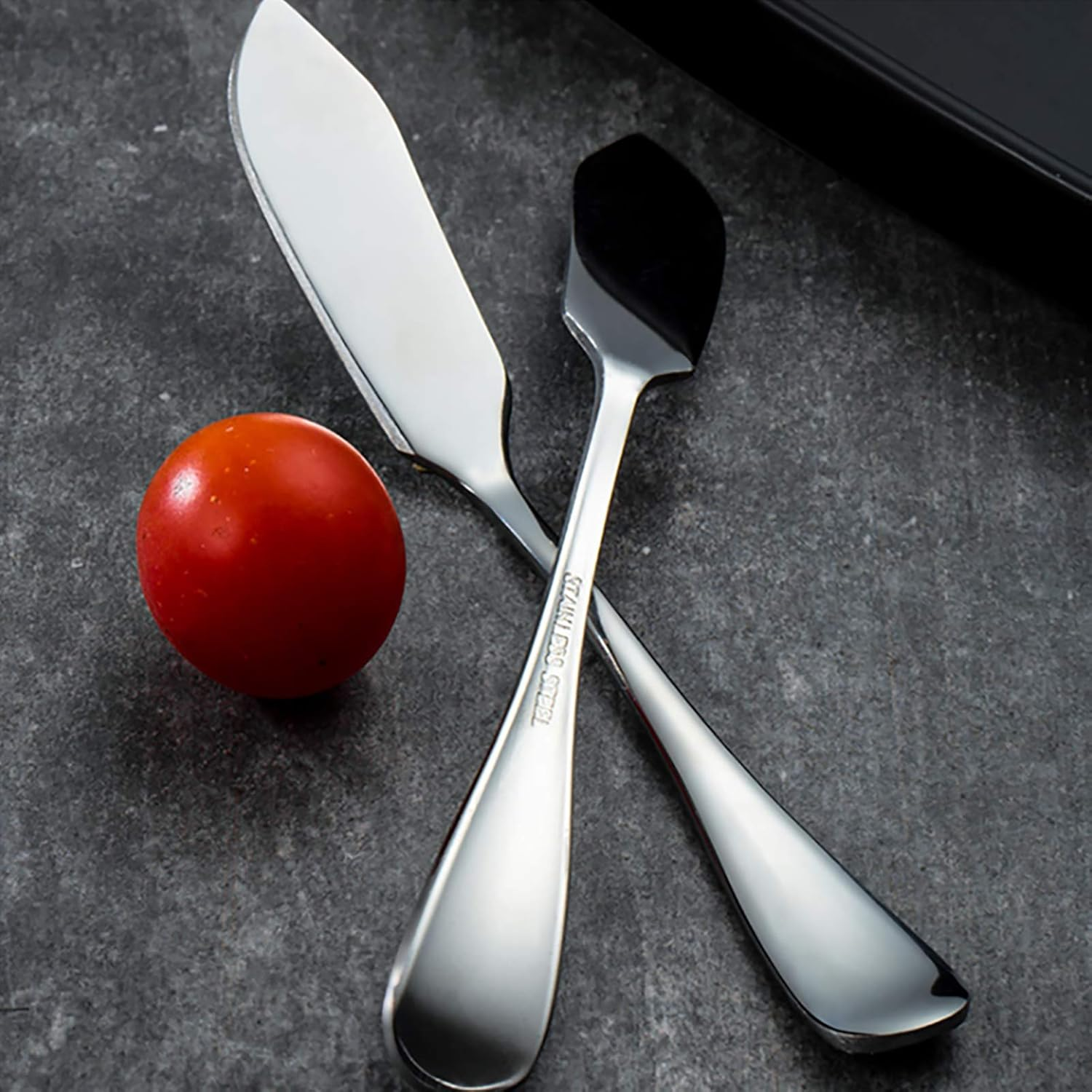 VANRA Cheese Spreader Knife Set 4-Piece Stainless Steel Butter Knife Small Sandwich Condiment Jam Bread Cream Canape Knives Spatula 5.9-Inch image number 1