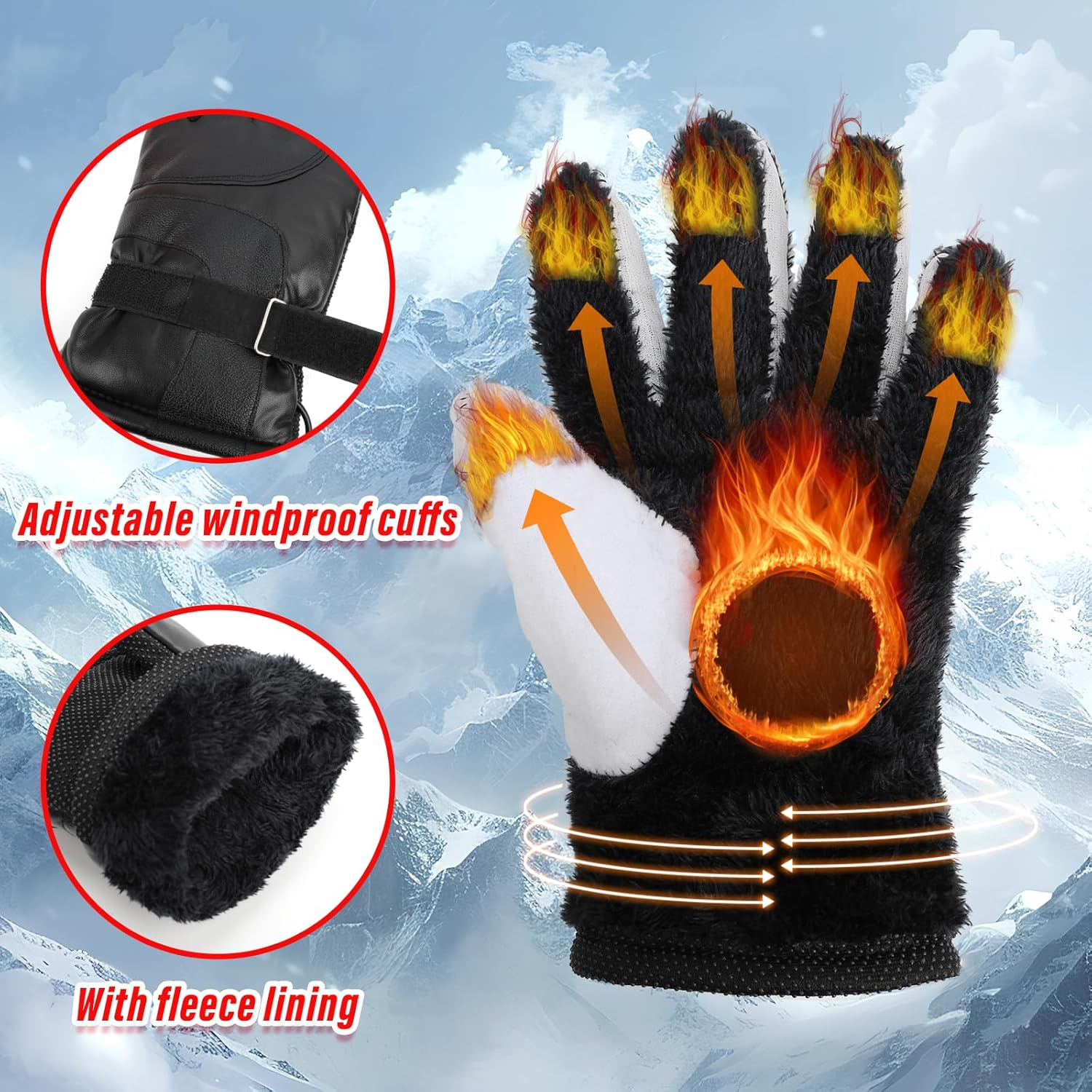 Fiohiros USB Heated Gloves for Men and Women Adjustable Temperature with Smart Heat Control Warm and Breathable Winter Gloves for Outdoor Cycling Skiing Commuting and Office Use image number 5