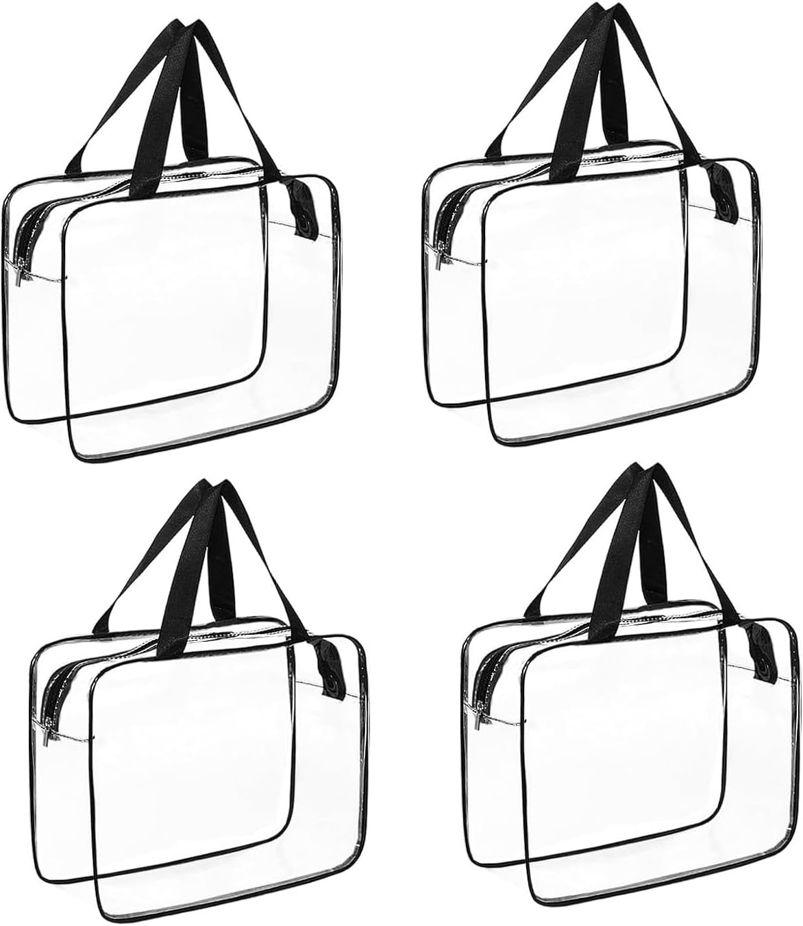 4 Packs Clear PVC Toy Storage Bags with Zipper，Waterproof Toy Bags for Board Games, Building Blocks, Board Game, Stationery, Kids Books (4) image number 2