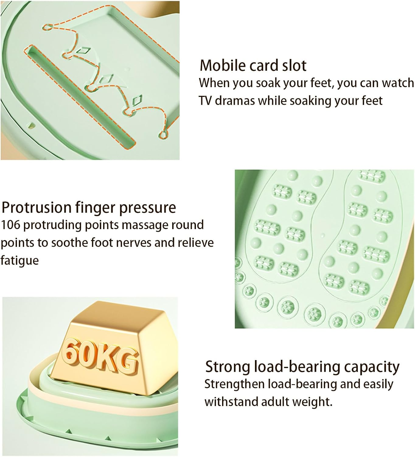 Foot Bucket for Soaking Feet - Portable Foot Bath Basin - Foot Bath Soak Tub with Heat Preservation to Relieve Discomfort Buniq image number 6