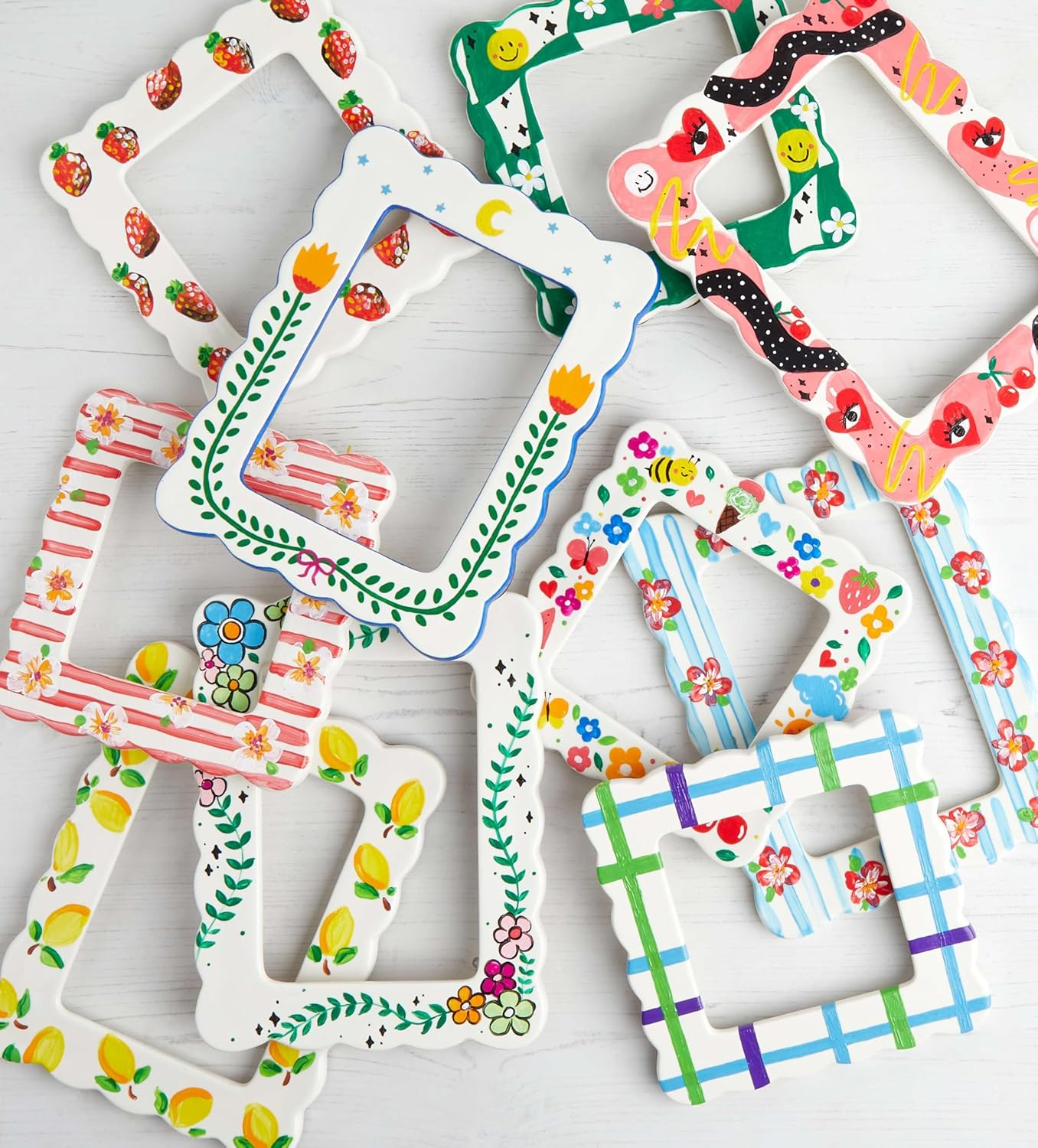 Pott&rsquo;D Paint-A-Frame Pottery Painting Kit - Personalised Photo Frame DIY Craft Set - Includes, Photo Frames, Paints, and Step-By-Step Guide image number 1