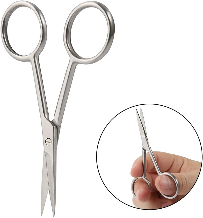 BEZOX 2Pcs Scissors Set - Sharp Nail Scissors, Cuticle Scissor, Eyebrow Grooming Scissors, Cuticle Cutters, Beard Trimming Scissors, Hair Cutting Scissors Professional for Women or Men image number 1