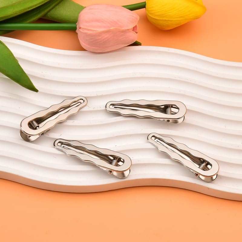Silver Alligator Hair Clips Y2K Metal Clips for Hair Alligator Barrettes Duck Billed No Bend Hair Clips for Women Girls No Crease Hair Pins Hairpins Hairclips 10 PC Minimalist Hair Accessories - Silver image number 4