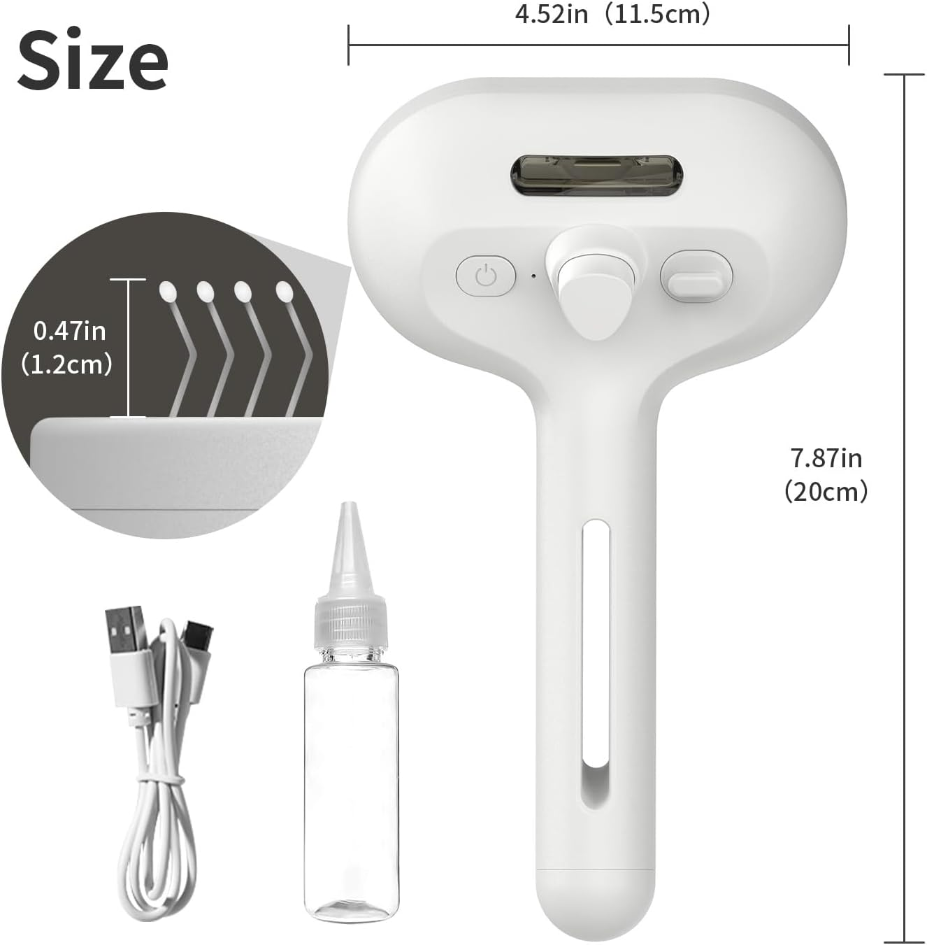 Herokitty Spray Cat Brush for Shedding, Cats Brush Remove Static Flying Hair Self Cleaning Dogs Brush for Long and Short Hair Pets Grooming Brush Remove Tangled Loose Hair Reduce Shedding (White) image number 2