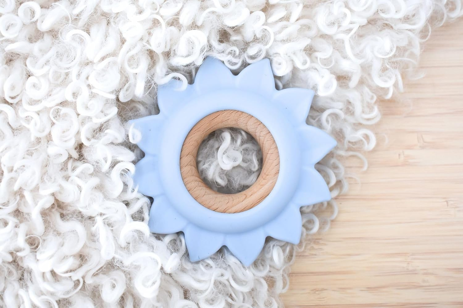 Koala Dream - CA3021C Silicone TEETHER Sun Blue - Natural Timber and Food-Grade Silicone image number 2