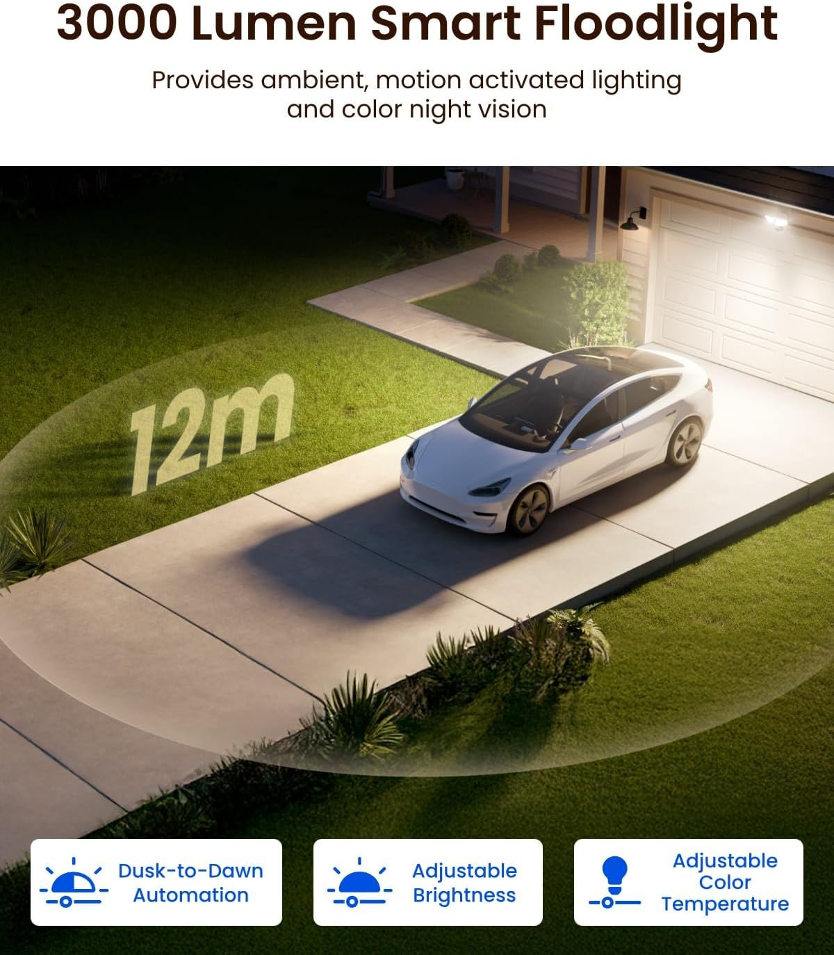 Reolink Trackflex Floodlight Wifi Camera, Dual-Lens 4K PTZ Security Camera with Local AI Video Search, 360&deg; Auto Tracking, 3000-Lumen Light, Smart Detection, 2.4/5Ghz Wifi 6, 24/7 or Motion Recording image number 5