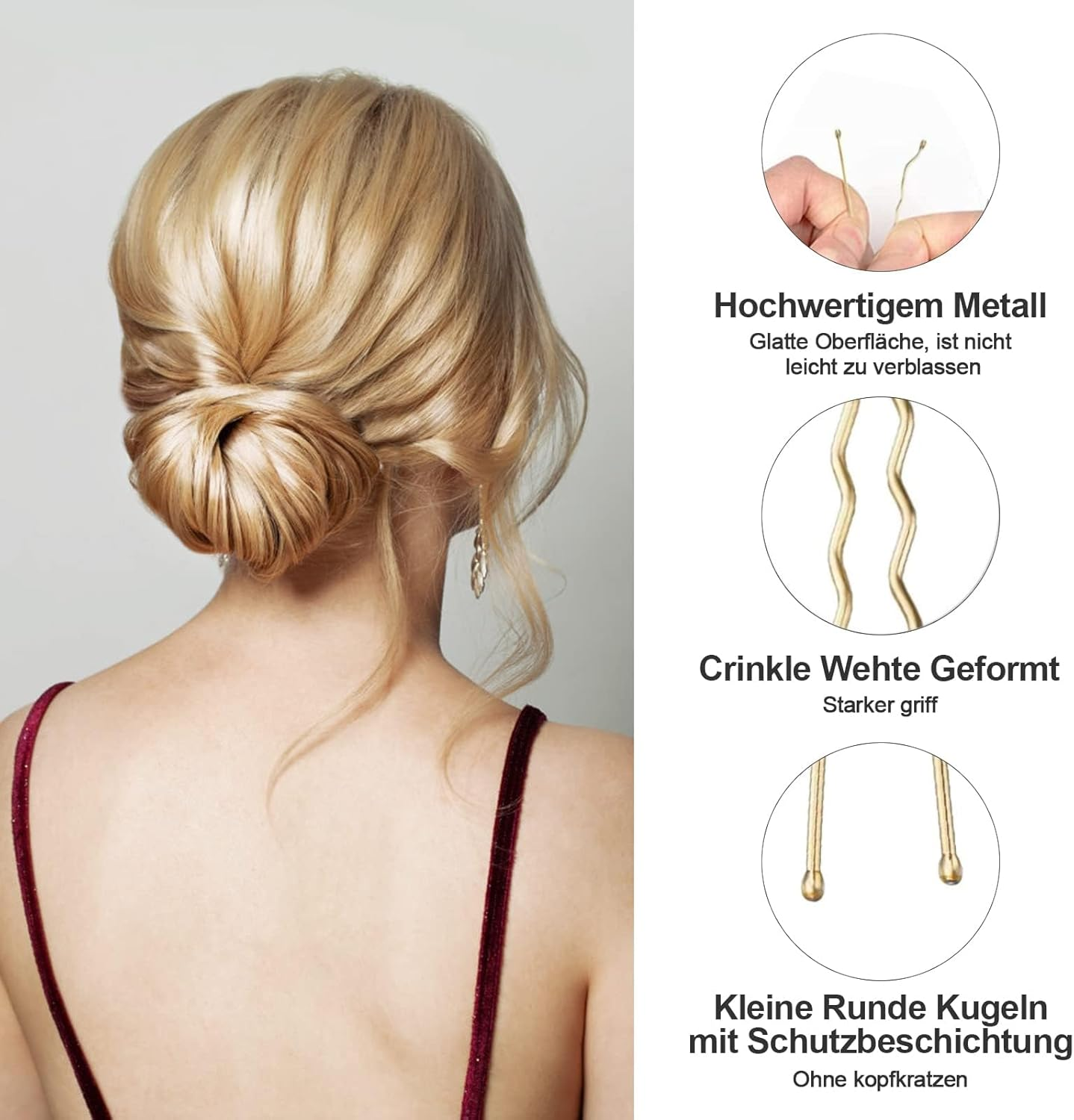 403 Pieces Hair Accessories Set for Women & Girls - U-Shape Bobby Pins, Spiral Hair Clips, Hair Bands, Scrunchies, Non-Slip Hairpins - Bridal Wedding Party Essentials image number 6