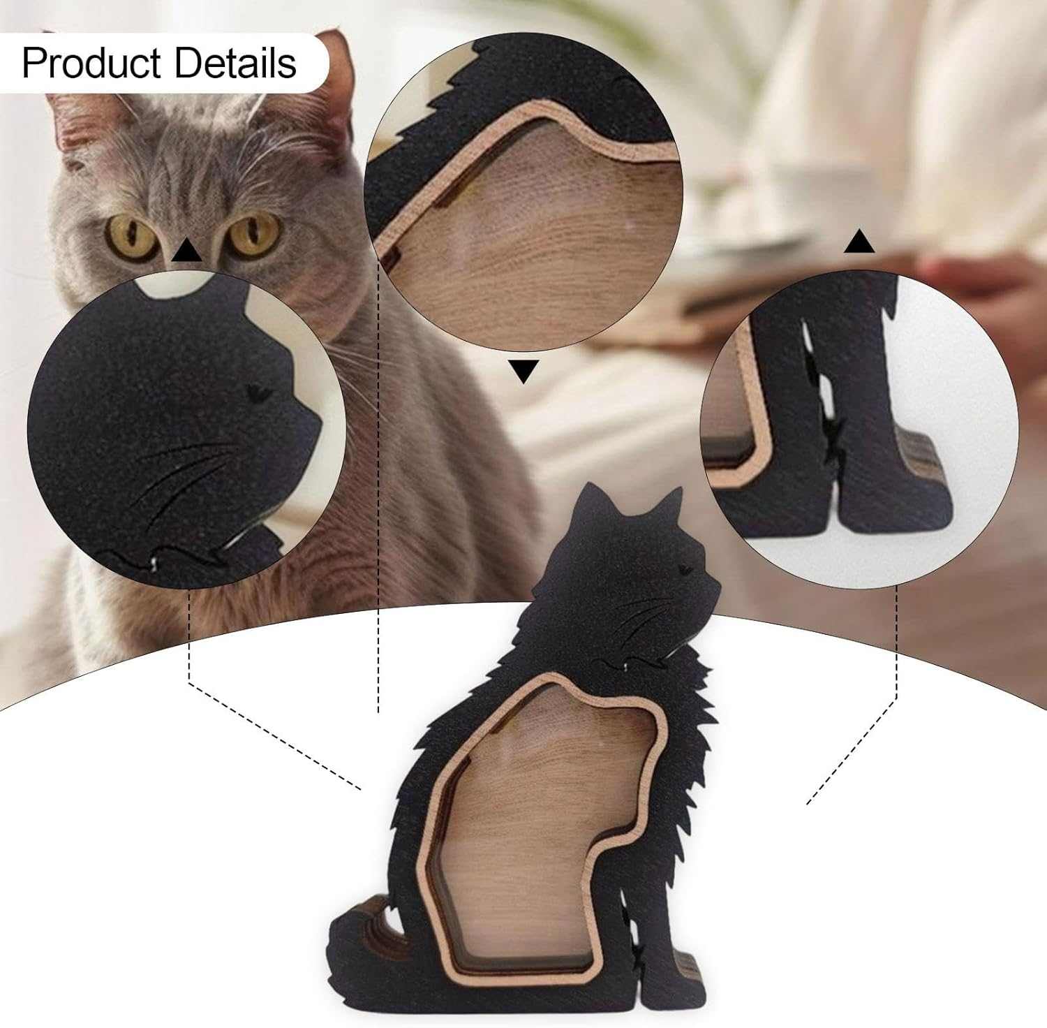 Cat Hair Keepsake Box Container Wooden Ornament image number 2