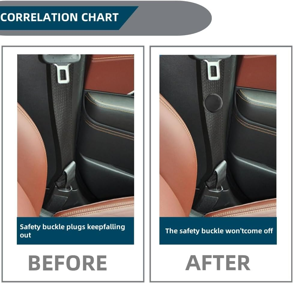 FUNNTY 10 Sets Seat Belt Button, Universal Fit Seatbelt Stopper, Snap-On Seat Belt Button Stop,Snap-On Seat Belt Button Stop, for SUV Truck Automobile(Black)