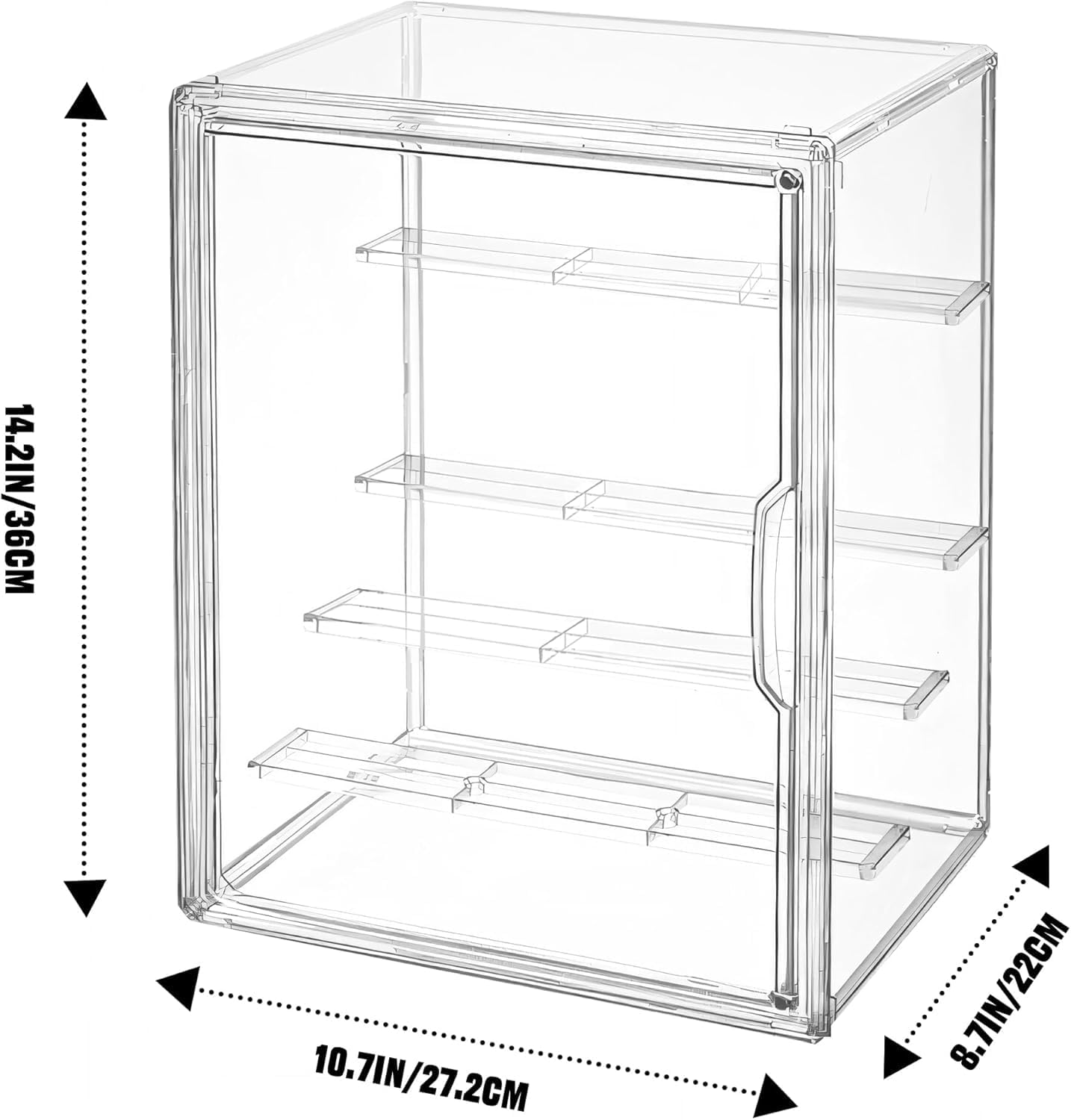 Pacify Acrylic Display Case for Collectibles, 5-Layer Stackable Clear Acrylic Box with Magnetic Lid & Movable Panels for Le-Go Pop Figure Toys Display Storage image number 2
