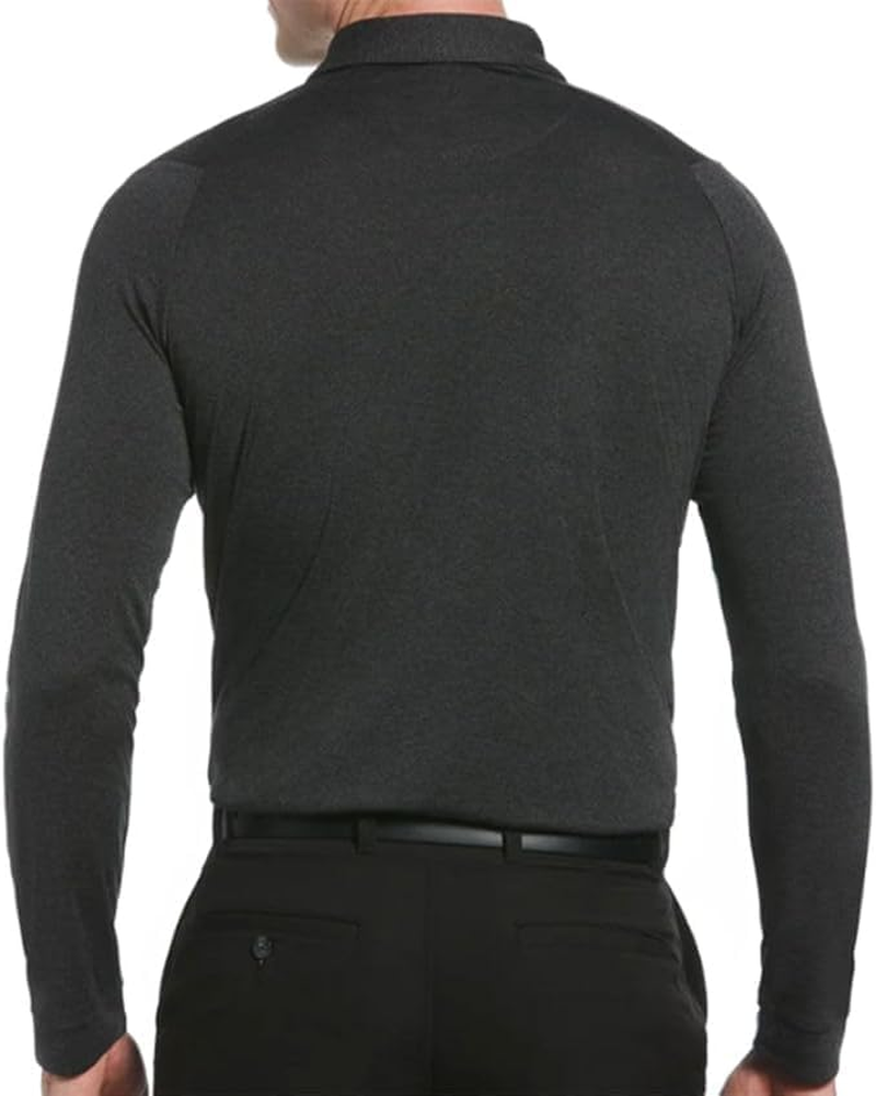 Callaway Men'S Swing Tech Essential Long Sleeve Golf Polo Shirt Black Heather image number 2