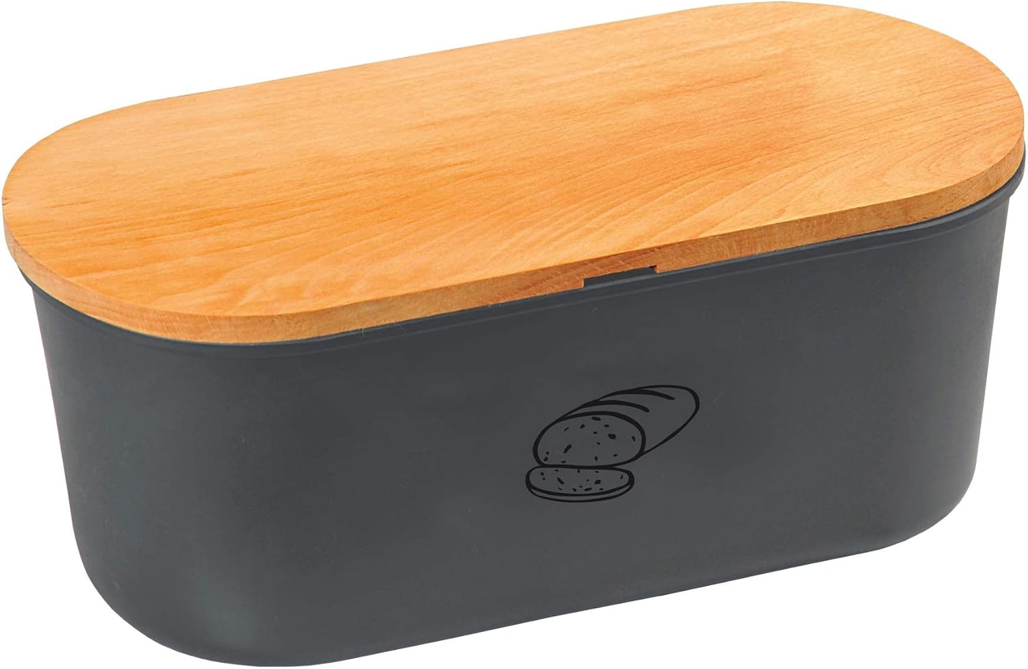 Kesper, 85093, Bread Box with Chopping Board, Melamine, Chopping Board, Beech Wood, Box 33.5 X 18 X Height 14 Cm, Board 34 X 18 Cm image number 2