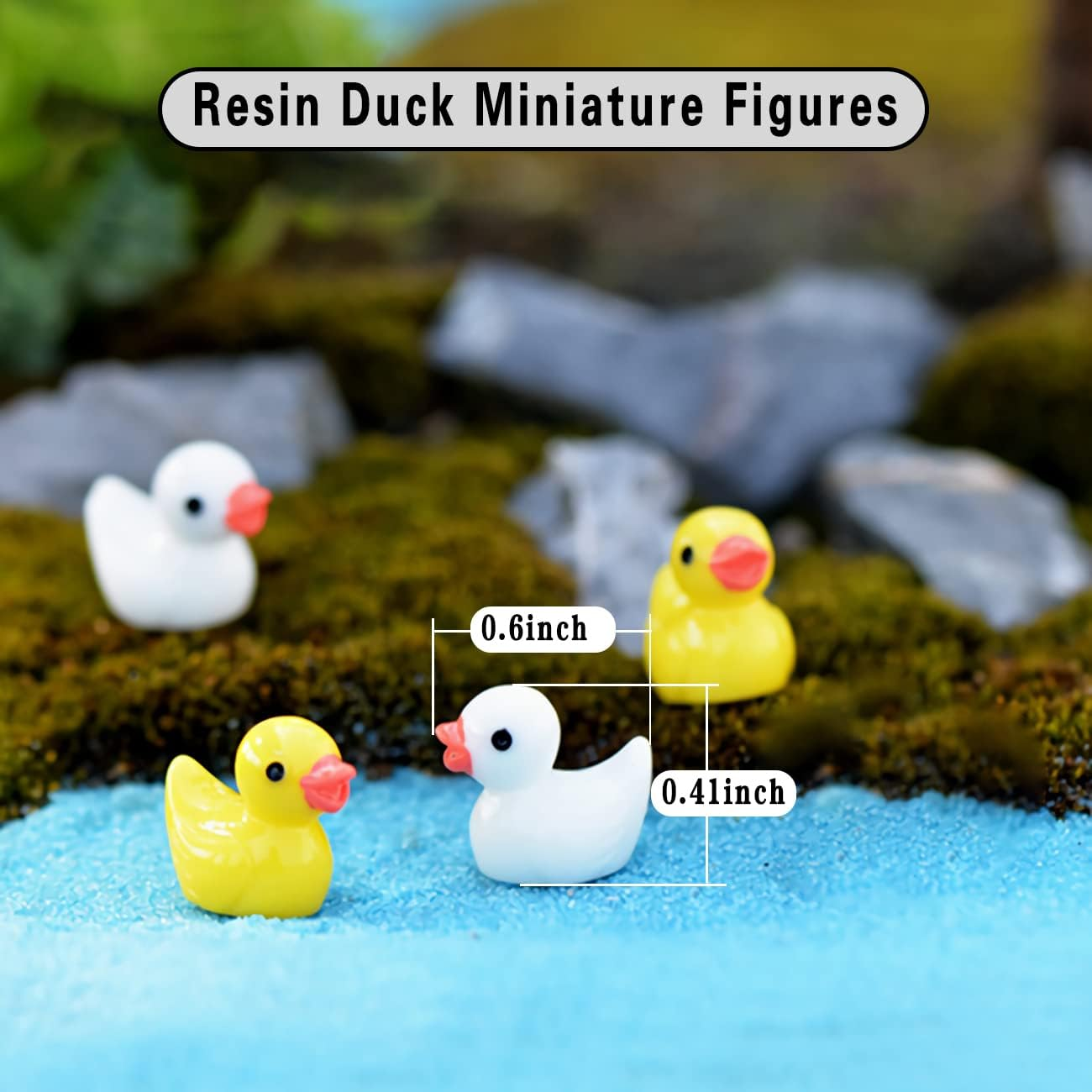 Ducks Fairy Garden Accessories, 5 Colors Miniature Ducks Ornament for Fairy Garden, Micro Landscape, Cake Topper, Cake Decoration,Ornament, Potted Plants Decor,20 Pieces image number 1