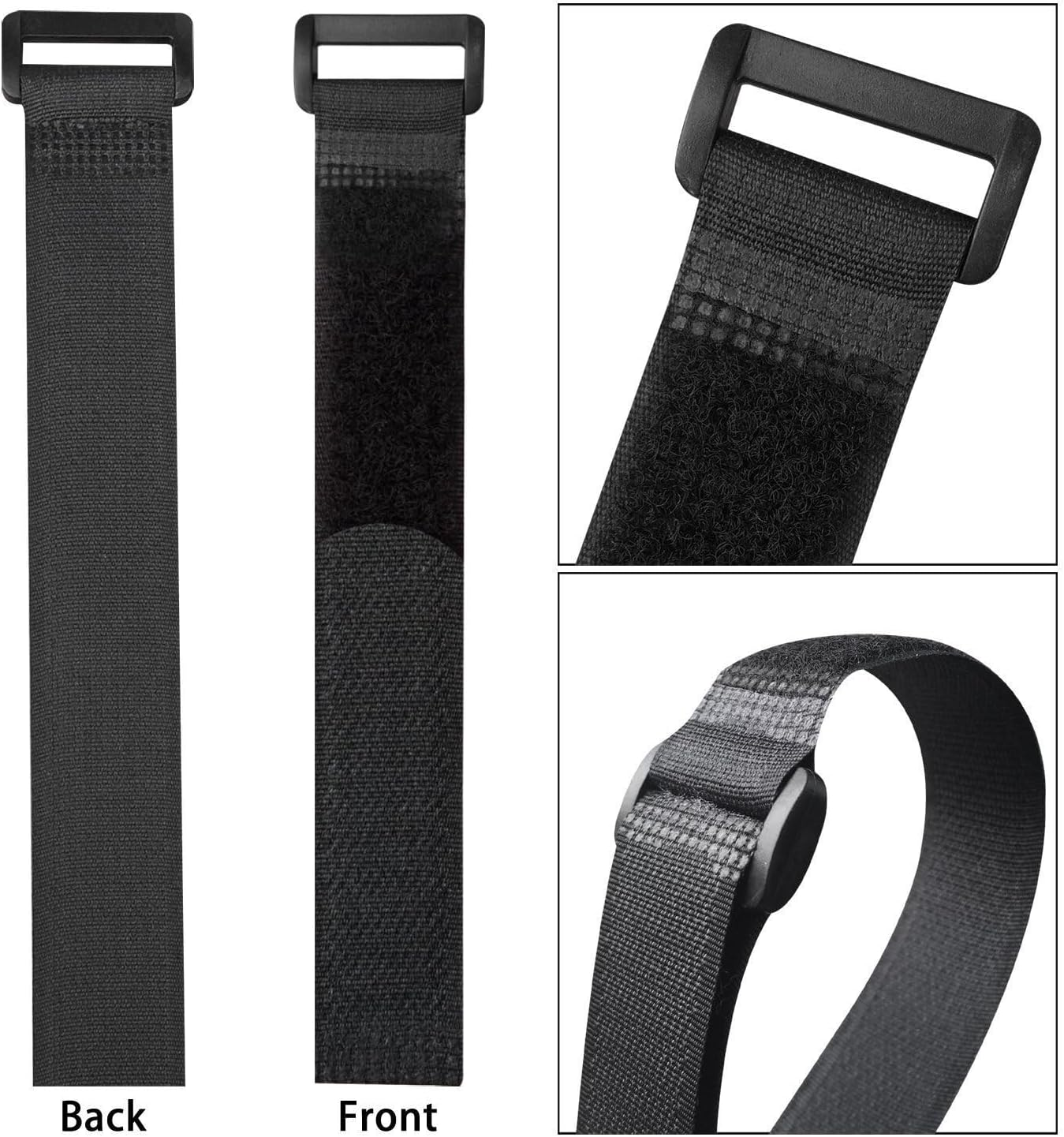 Hook & Loop Cable Straps with Buckles Reusable, Adjustable, Self-Locking Straps for Organising Cords, Wires & Camping Gear,Perfect for Christmas Cable Management（10Pcs, 3.8Cm X 30Cm） image number 5