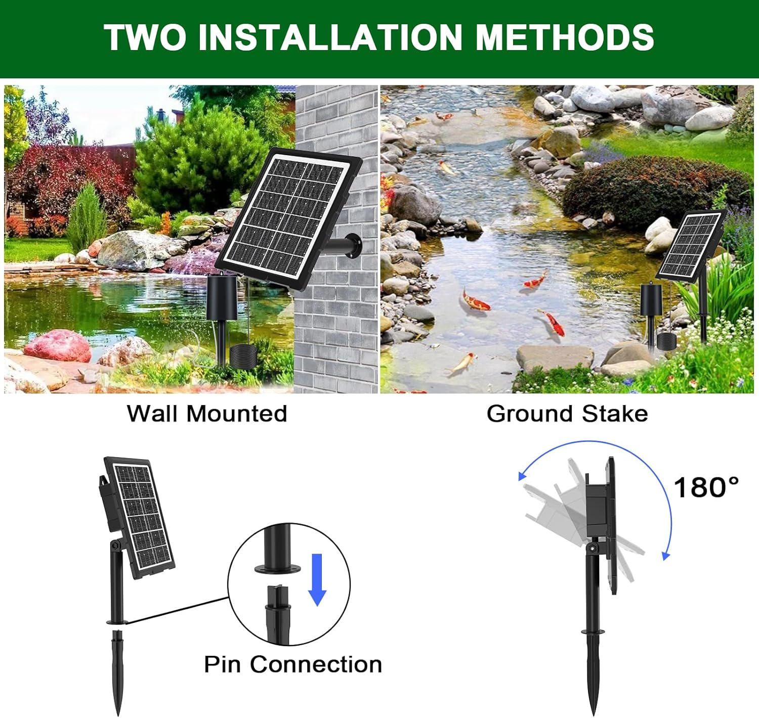 Upgraded Digital Display Solar Pond Aerator, 3 Working Modes(Low/Med/High) Solar Aerator for Outdoor Ponds with Timing Function, Solar Air Pump with Bubble Regulator for Small Ponds, Fish Tanks image number 3