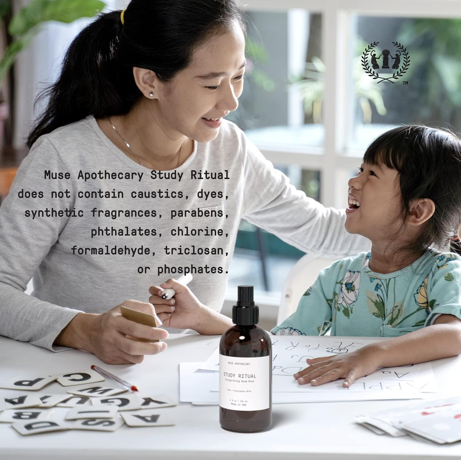 Muse Apothecary Study Ritual - Aromatic and Invigorating Room Mist, 8 Oz, Infused with Natural Essential Oils - Aloe + Eucalyptus Mint, Pack of 2 image number 4