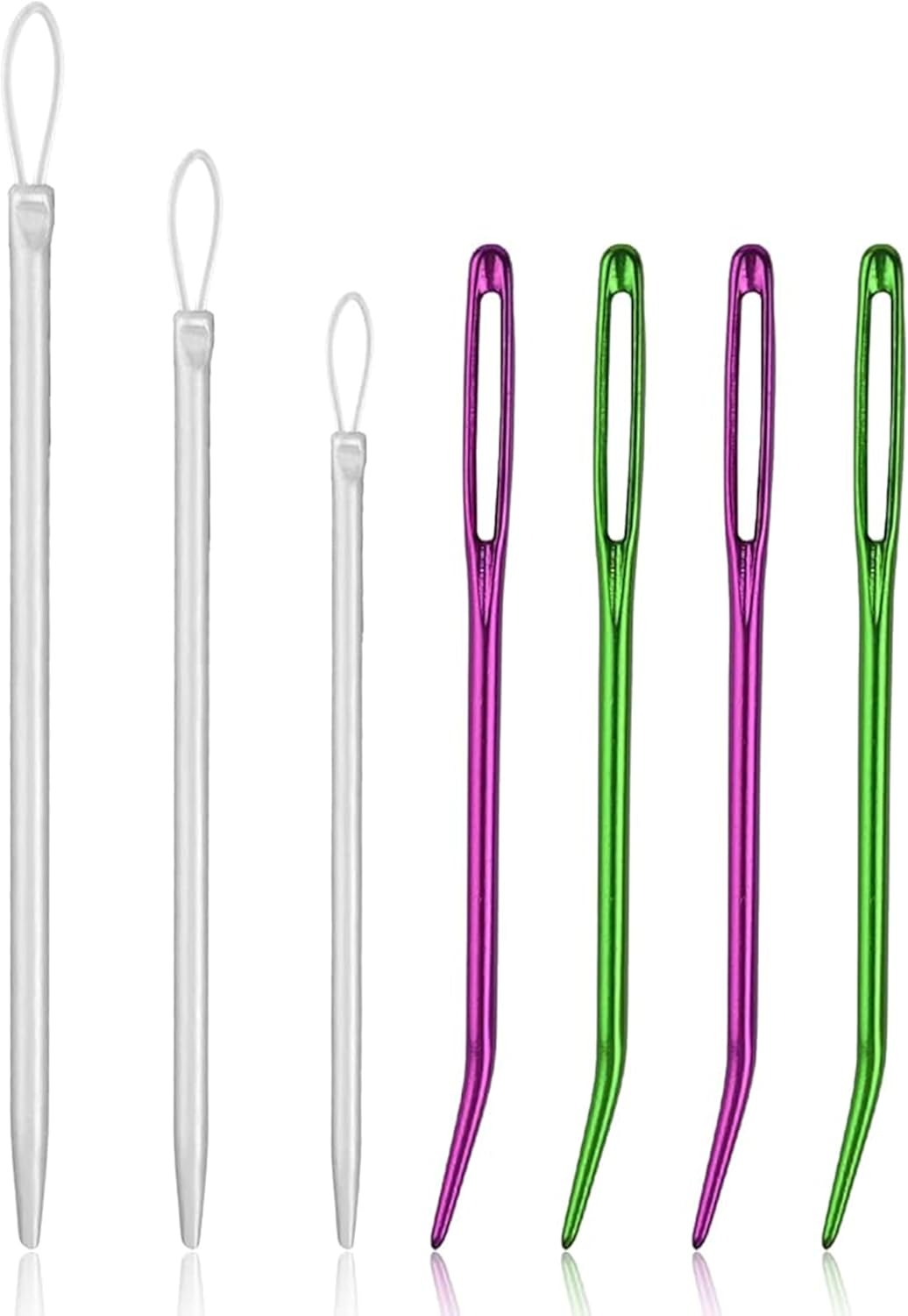 7-Piece Large-Eye Blunt Needle Set - Stainless Steel Tapestry Needles for Yarn Darning, Macrame, and Knitting Projects (3 Assorted Styles) image number 2