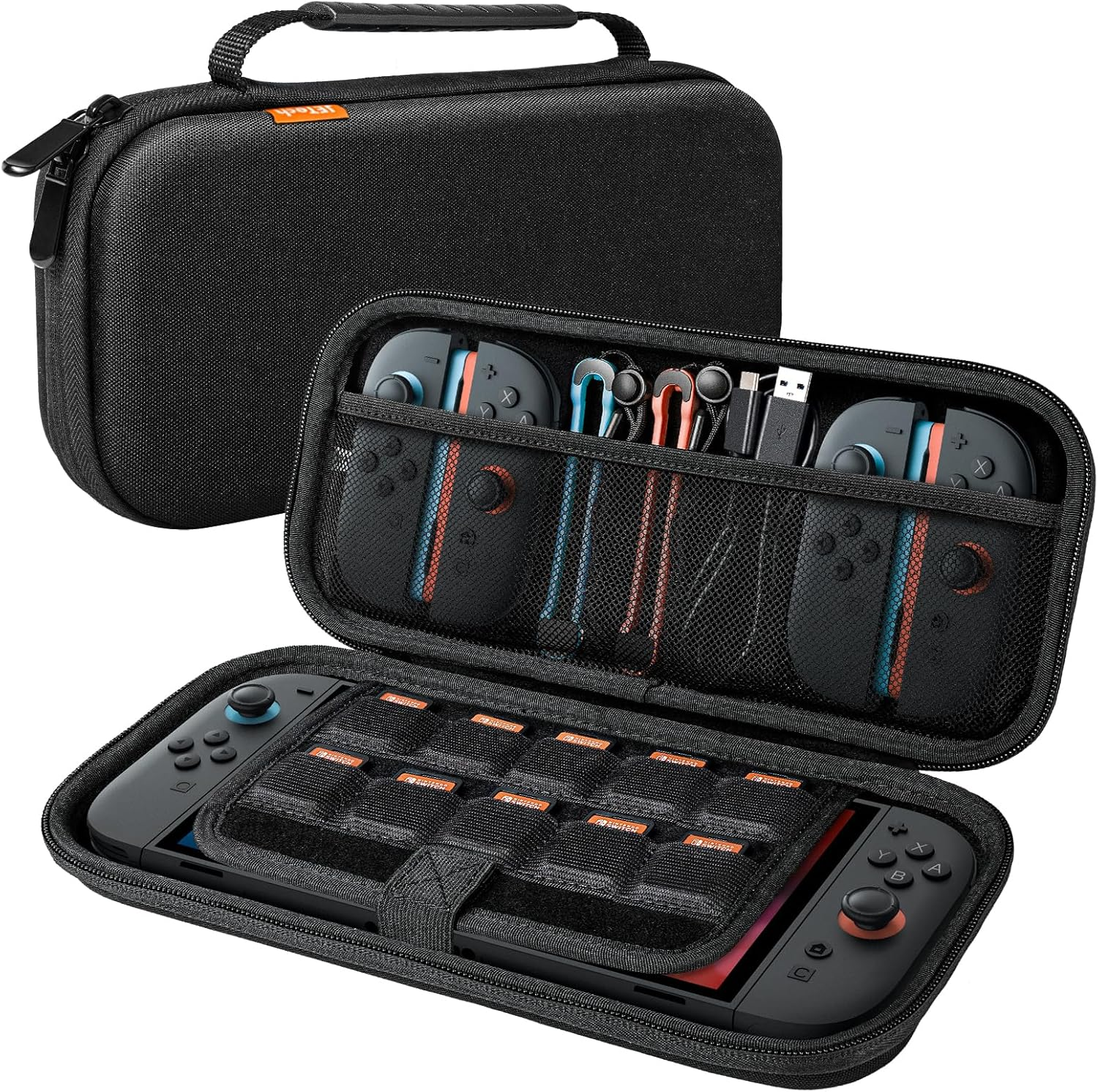 Jetech Carrying Case for Nintendo Switch 2 (2025) 7.9 Inch, Hard Shell Portable Travel Bag with 10 Game Card Slots and Accessories Pouch, Lightweight Anti-Scratch Protection (Black) image number 6