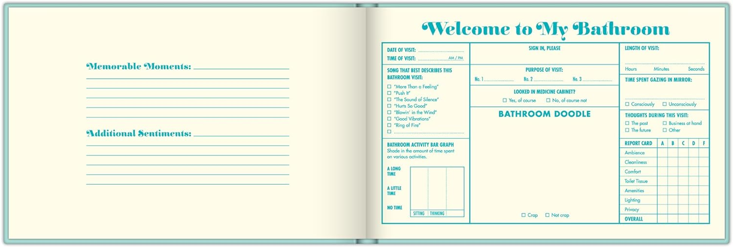Knock Knock Bathroom Guest Book, Funny Guest Bathroom Book, Adults, Fill-In-The-Blank Book, 112 Pages image number 3