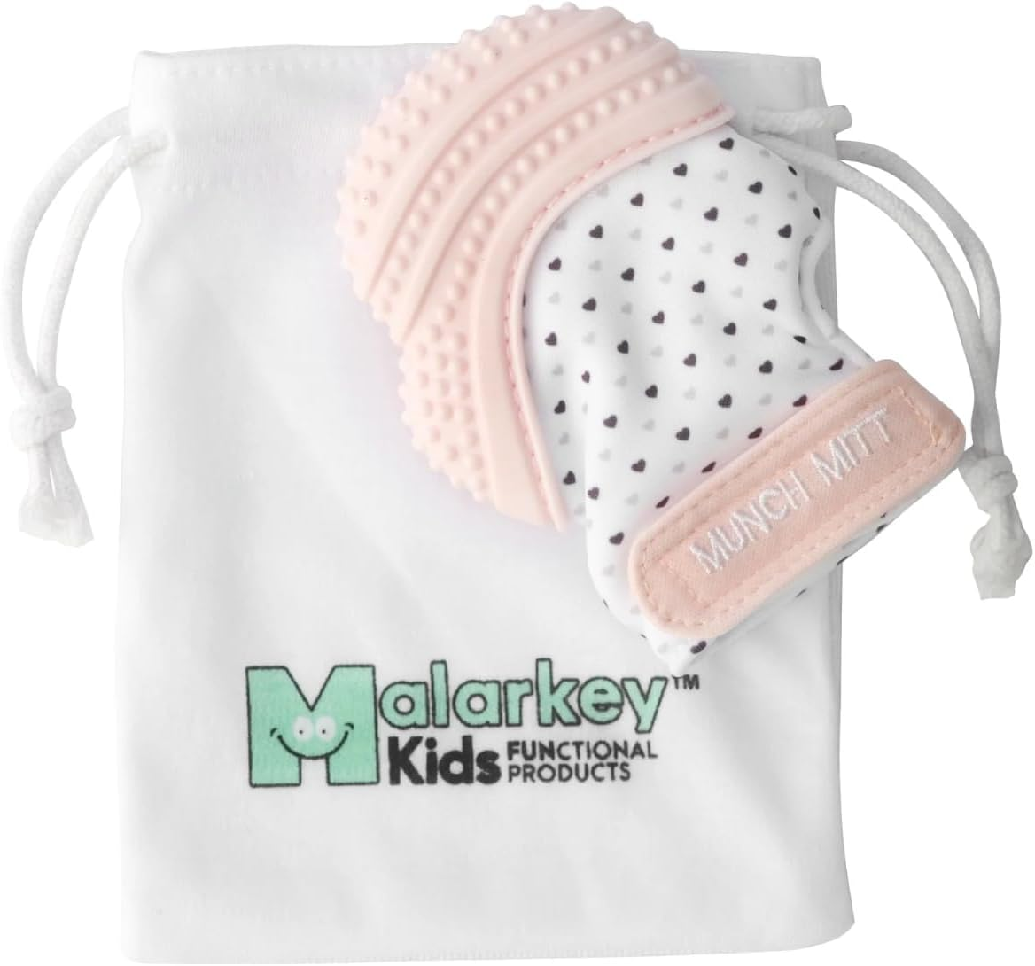 Munch Mitt Bundle for Baby Girl, X1 Pastel Pink (MM07PH) and X1 Mint Green (MM06GT) Teething Mittens image number 1