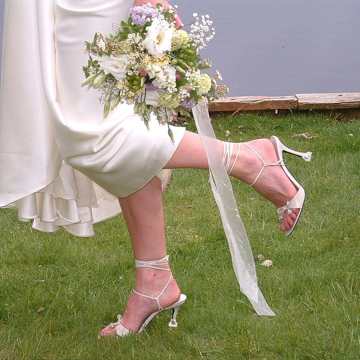 10 Pairs High Heel Protectors, 5 Sizes Heel Repair Caps Covers & Stoppers Heel Cover,Noise Reducing Non-Slip Caps for Weddings Races Formal Occasions and Events, Black,Clear image number 5