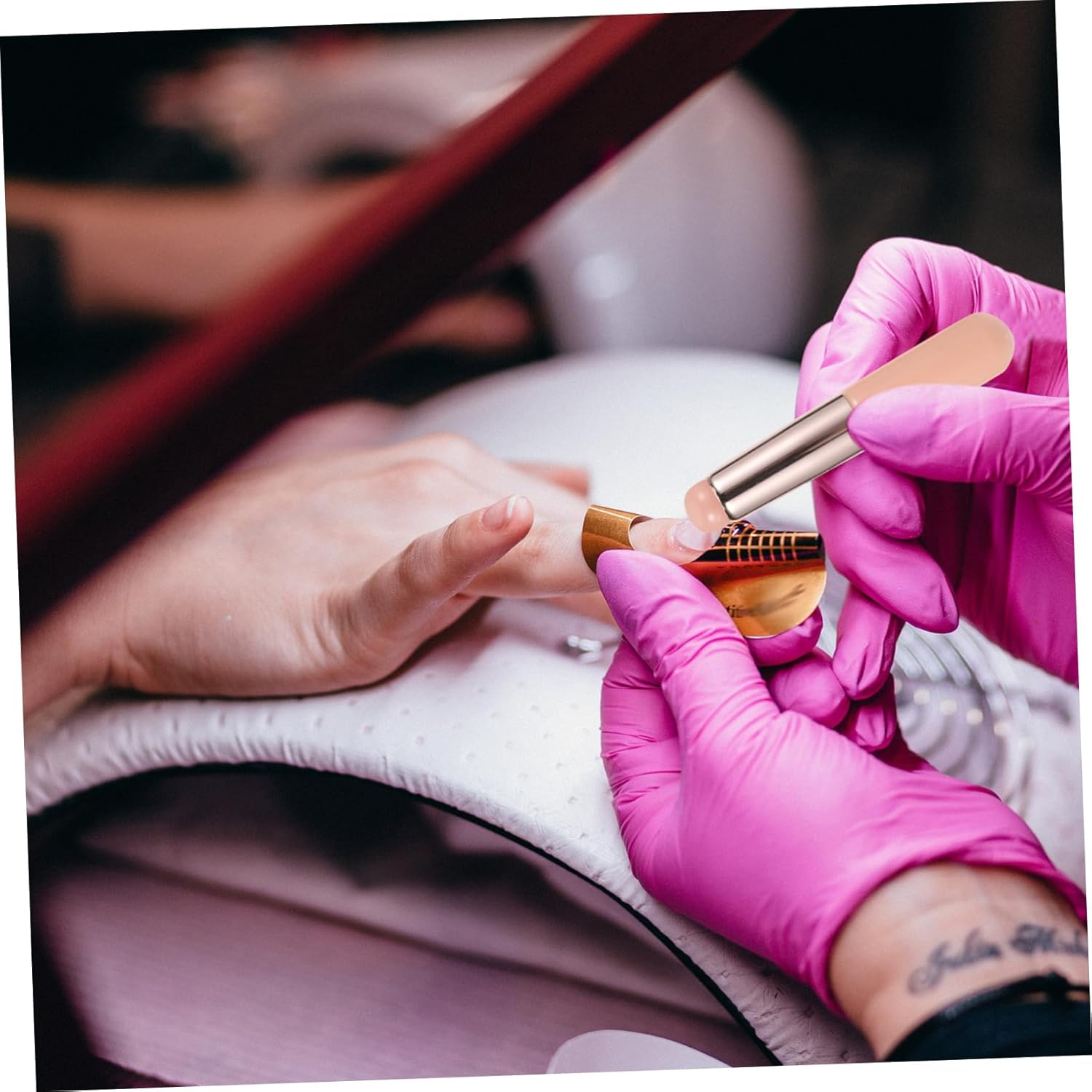 CANIGHT 2Pcs Gradient Glue Tool Sponge Nail Art Brush Professional Nail Powder Applicator Soft Silicone Brush for Manicure image number 1