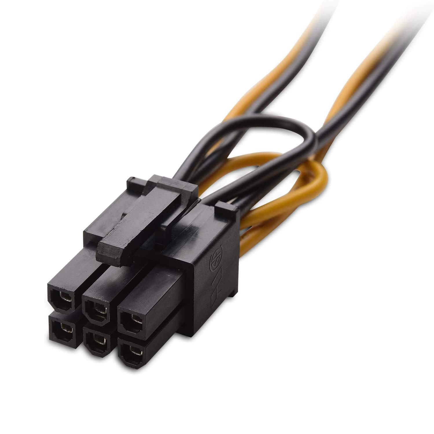 6 Pin Pcie to Dual SATA 15 Pin Male Power Cable, 2X 15-Pin SATA Male to 6 Pin Pci-Express Female Video Card Power Adapter Cable (20Cm/8Inch) image number 2