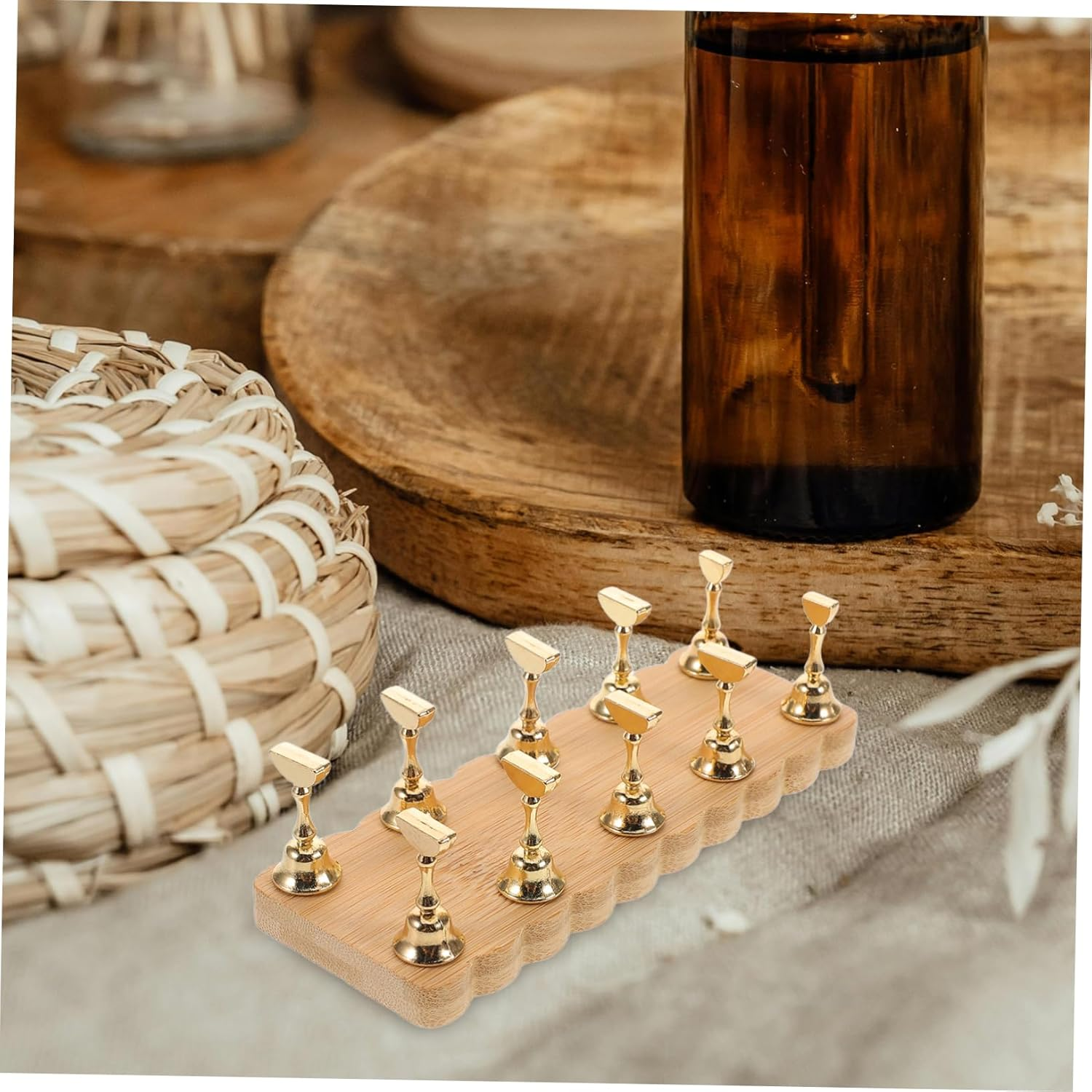 LOORGVEL Almond Fake Nails Tips Display Stand Home Diy Nail Art Training Tool Salon Nail Practice Stand for Nail Art Nails image number 5