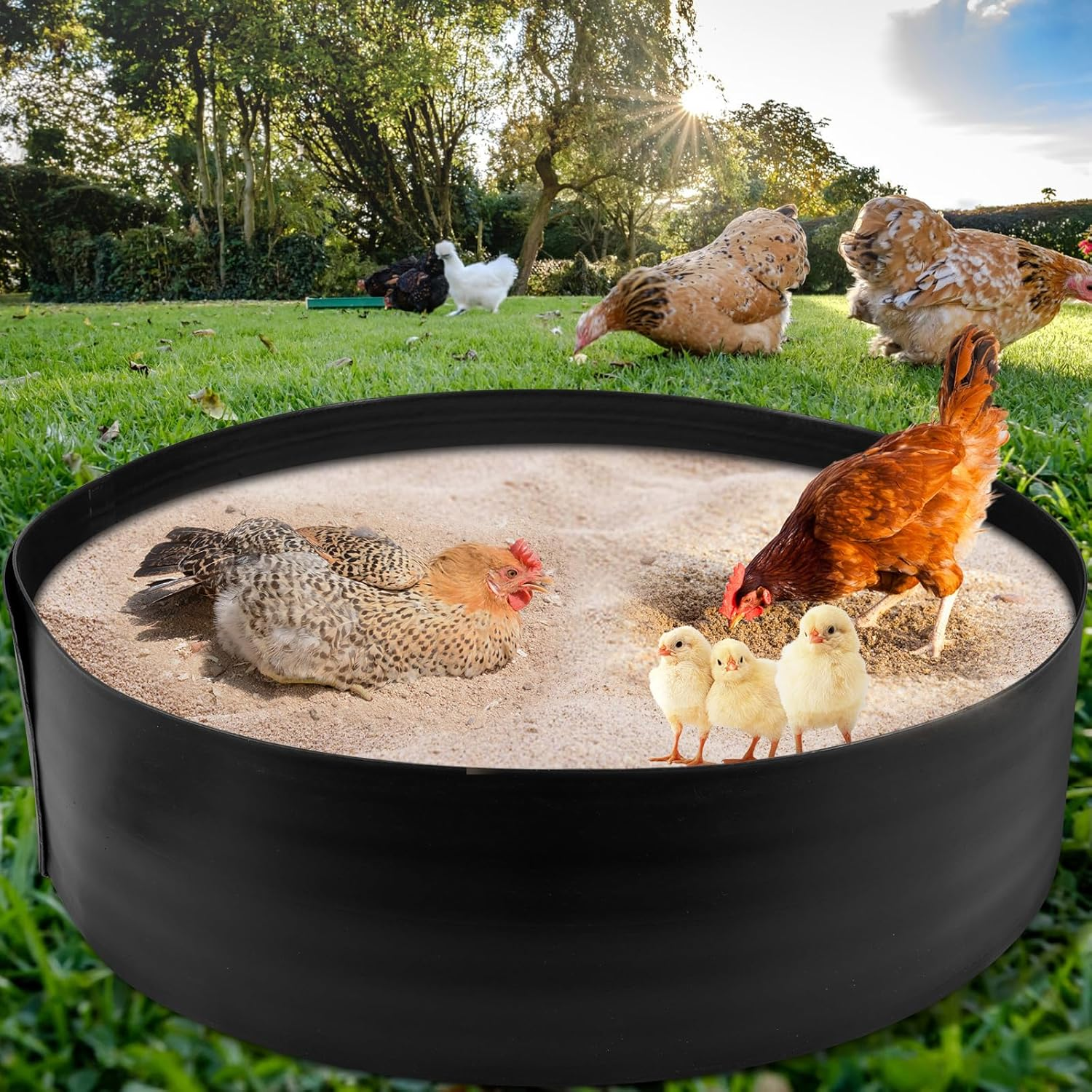 Chicken Dust Bathtub Bottomless PE Chicken Dust Bath Containers Adjustable Chick Accessories image number 5