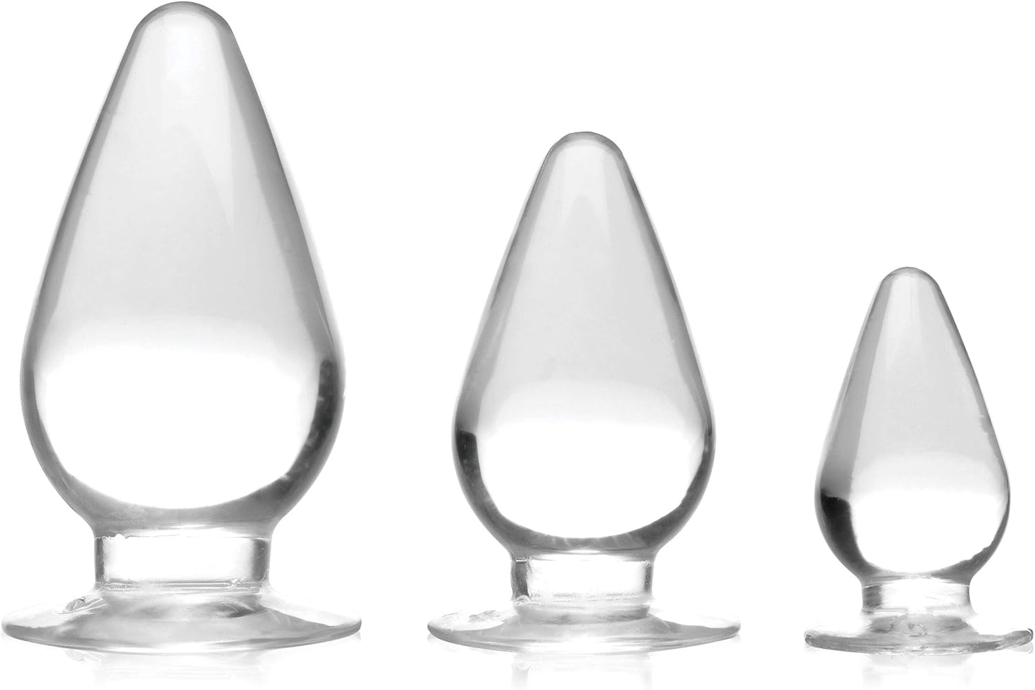 Master Series Triple Cones Anal Plug 3 Pack, Clear image number 2