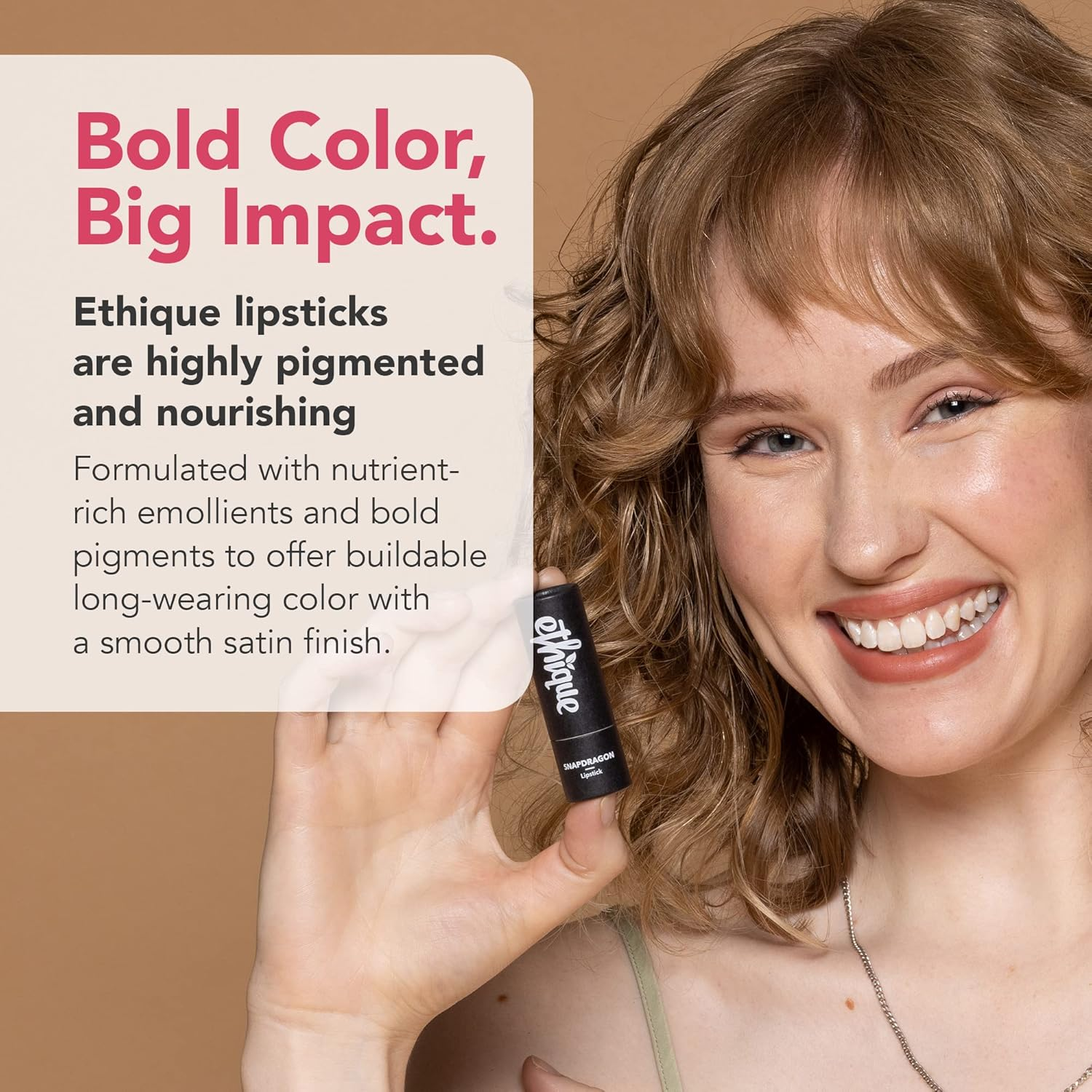 Snapdragon Rosy Mauve Lipstick - 8G - Ethique - Mallow image number 3