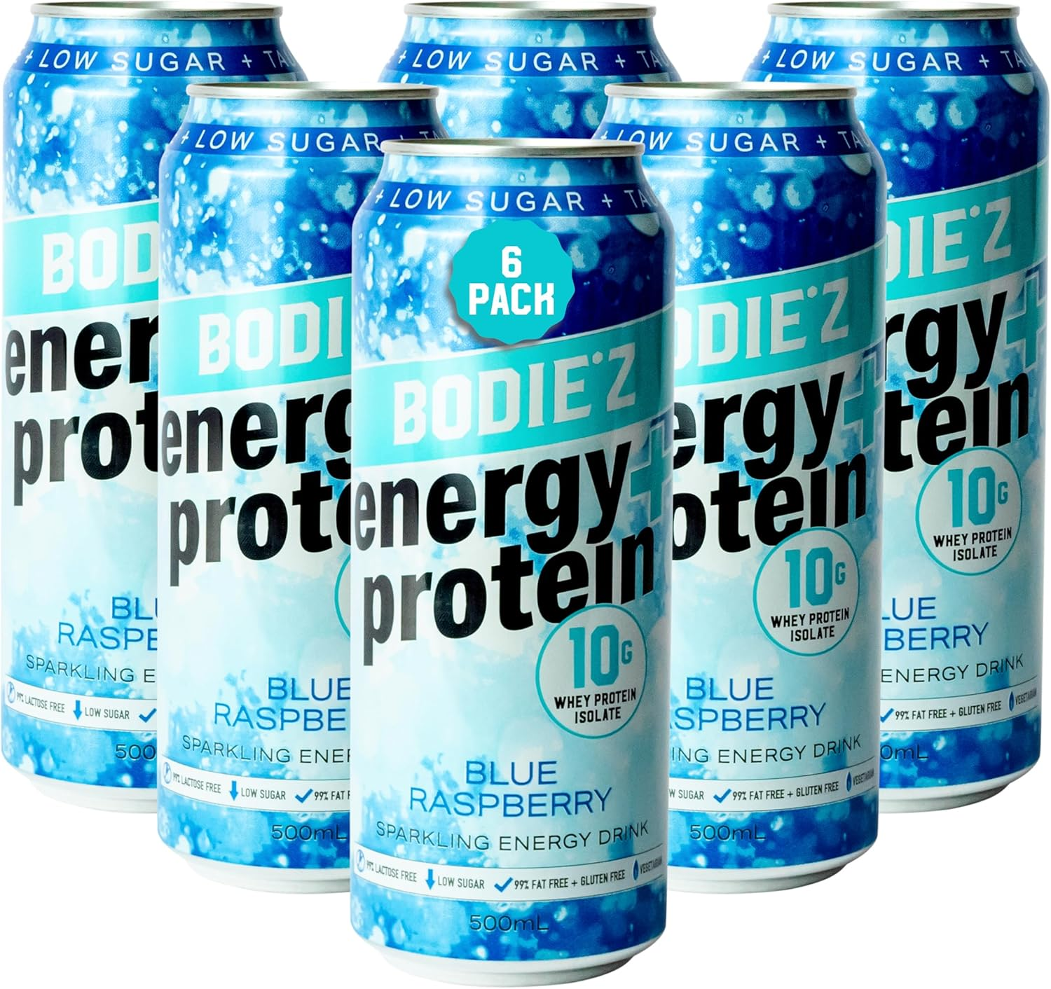 BODIE&rsquo;Z Whey Protein Energy Drink - 10G Protein Powder Water with 200Mg Taurine and 160Mg Caffeine for Focus and Performance, Low Sugar Clear Protein Water, 500Ml Lemon Lime 6 Pack image number 5