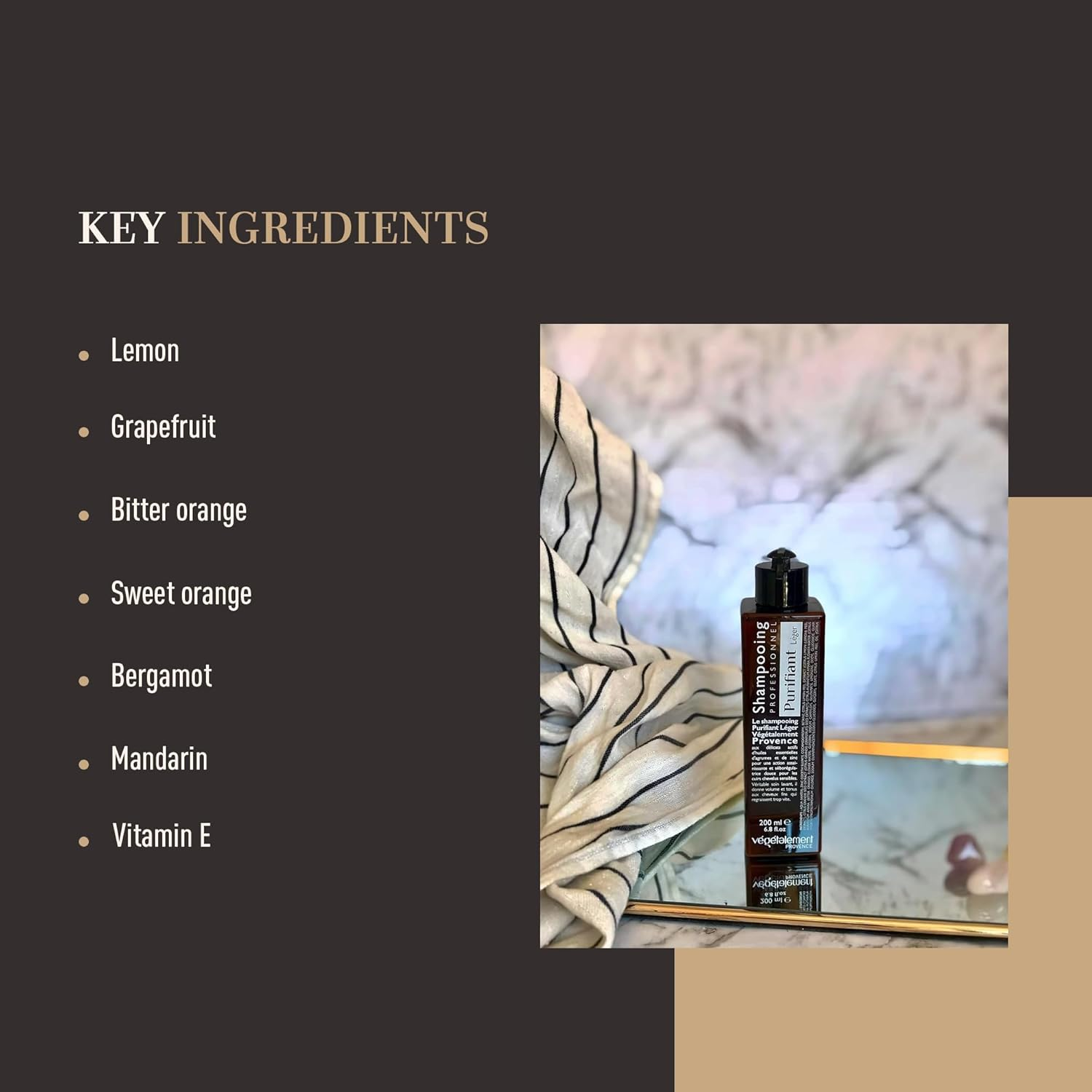 VEGETALEMENT ORGANIC Light Purifying Freshness Shampoo, Volumizing and Body Shampoo Ph-Balanced, Clarifying Shampoo for Thin Hair Plant Based, Cruelty Free, Lemon, Grapefruit and Sweet Orange (200Ml) image number 5