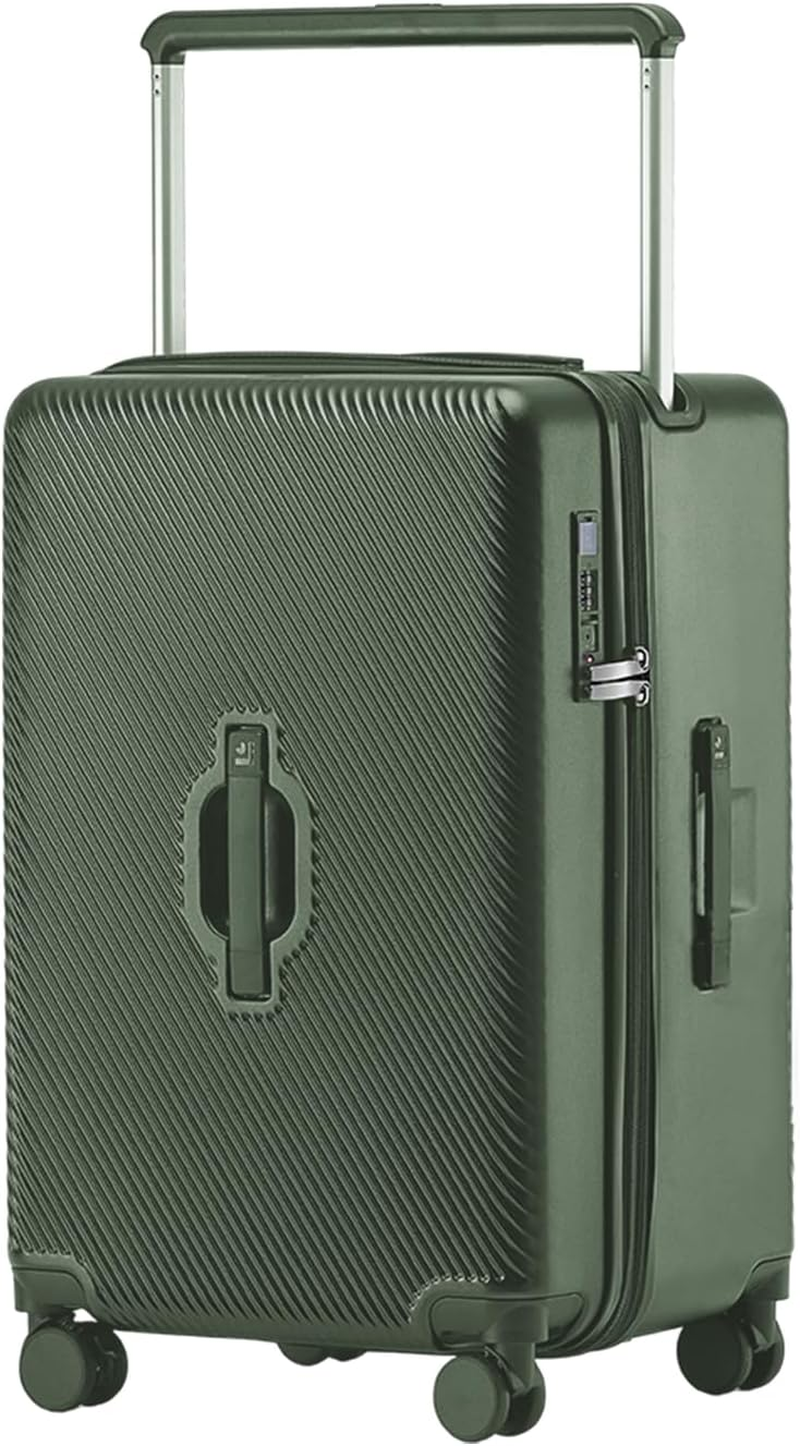 LIGHTGO Middle-Wide Trolley System, Large Capacity, Separate Compartments, Trunk-Style Hardside Luggage, Expandable, TSA Approved Lock, Silent 360&deg; Spinner Wheels (Dark Green, 20 Inch)