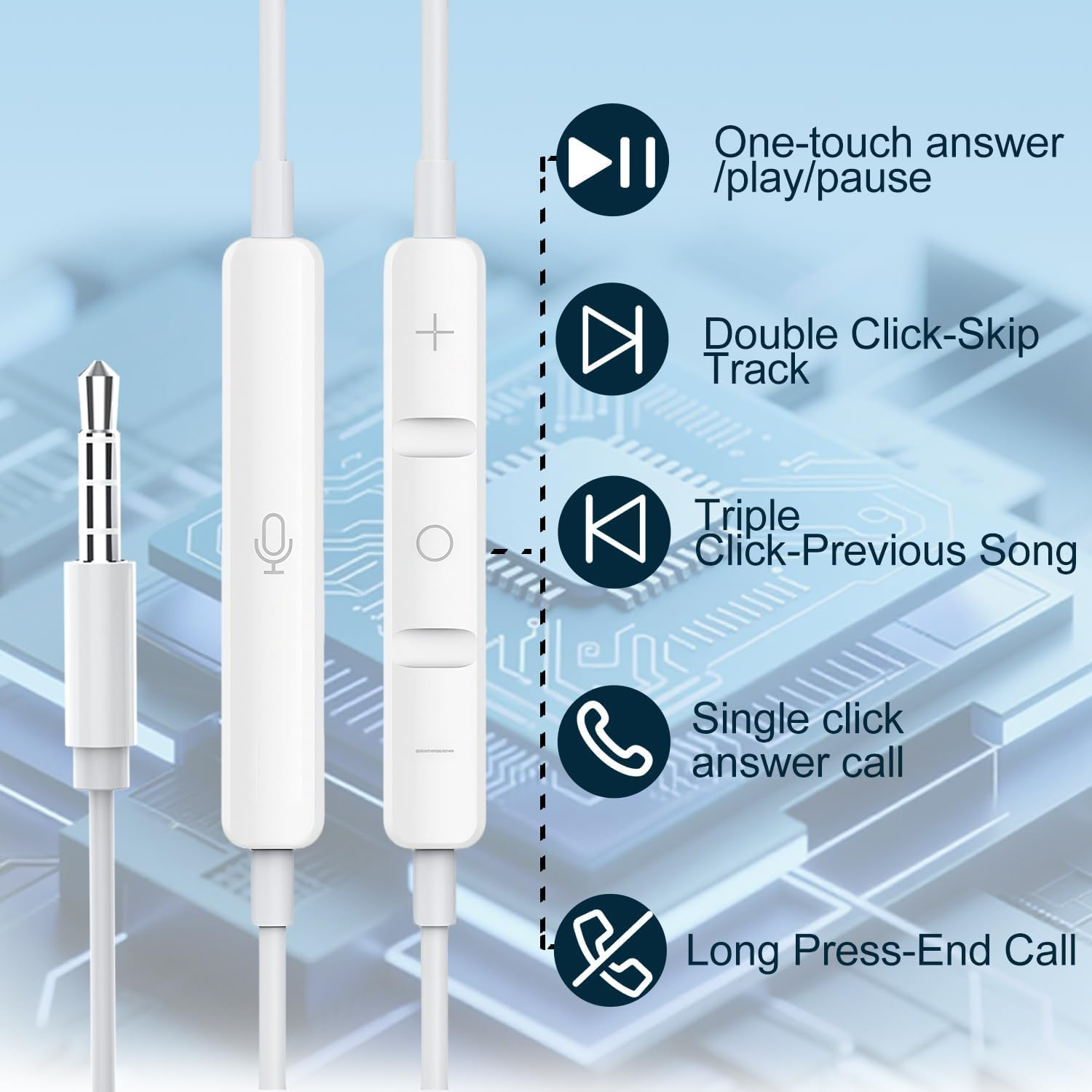 XINSHIKEJI 2 Pack Headphones with Cable in Ear with Microphone and Volume Control for Most 3.5 Mm Jack Audio Devices image number 1