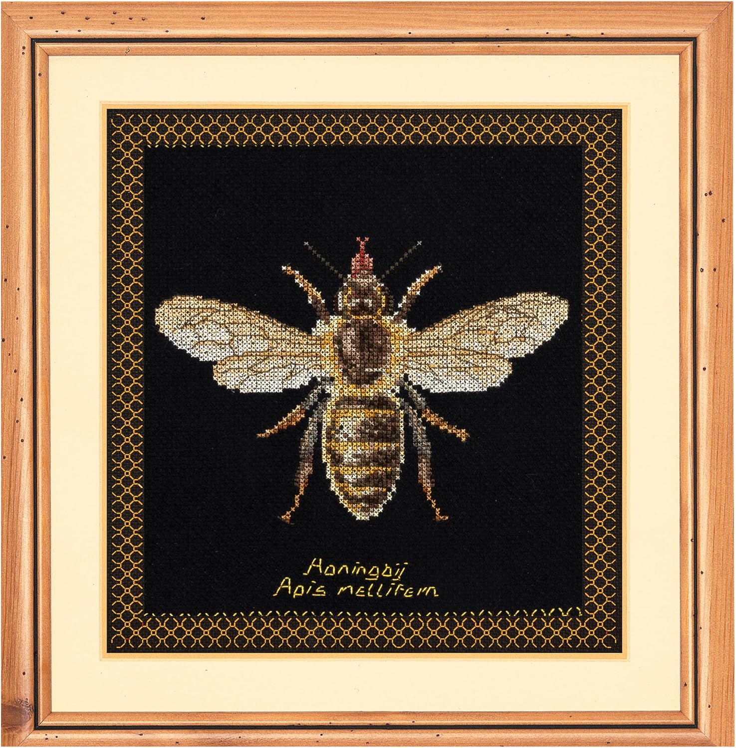Thea Gouverneur - Counted Cross Stitch Kit - Embroidery Kit - 3018A - Pre-Sorted DMC Threads - Bumble Bee - Aida - 7,9 X 8,3Inch - DIY Kit