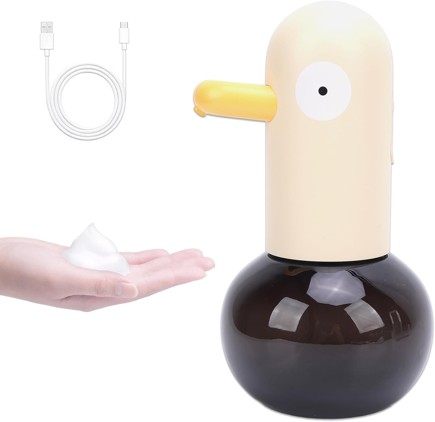 Automatic Foaming Soap Dispenser, Cute Cartoon Duck Design, Touchless Foam Soap Dispenser, Auto Bathroom Hand Soap Dispenser, Countertop, Rechargeable (Type 2) image number 2