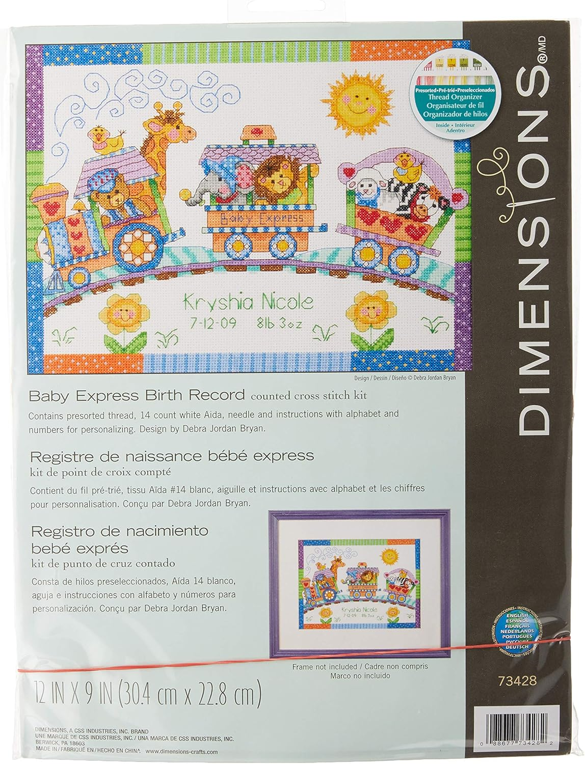 Dimensions Baby Express Birth Record Counted Cross Stitch image number 2