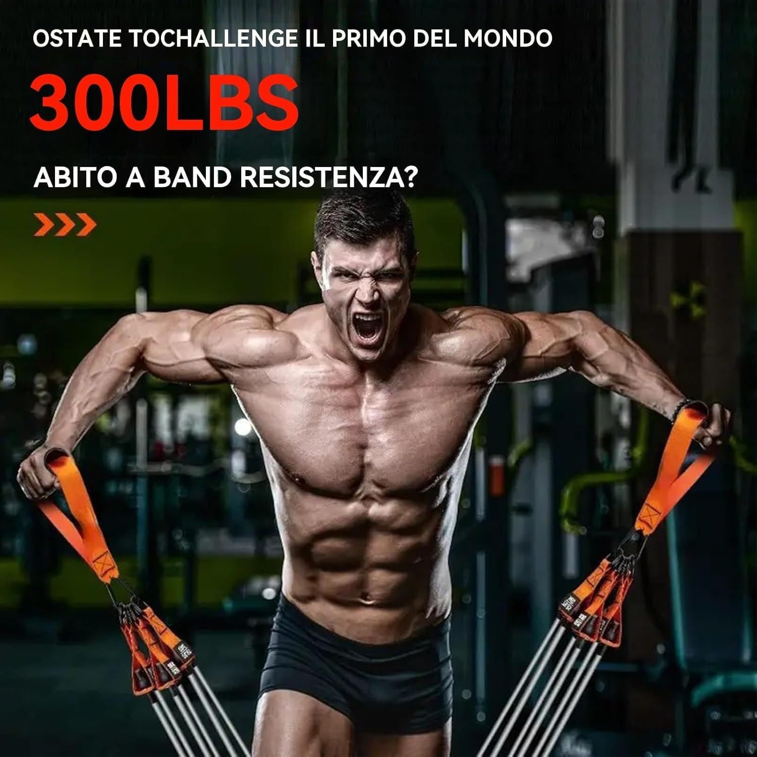 Resistance Bands Set, 300LBS Heavy Exercise Bands with Handles, Fitness Bands for Working Out, Workout Bands for Men, Weight Bands Set for Muscle Training, Strength, Slim, Yoga, Home Gym - Orange image number 5