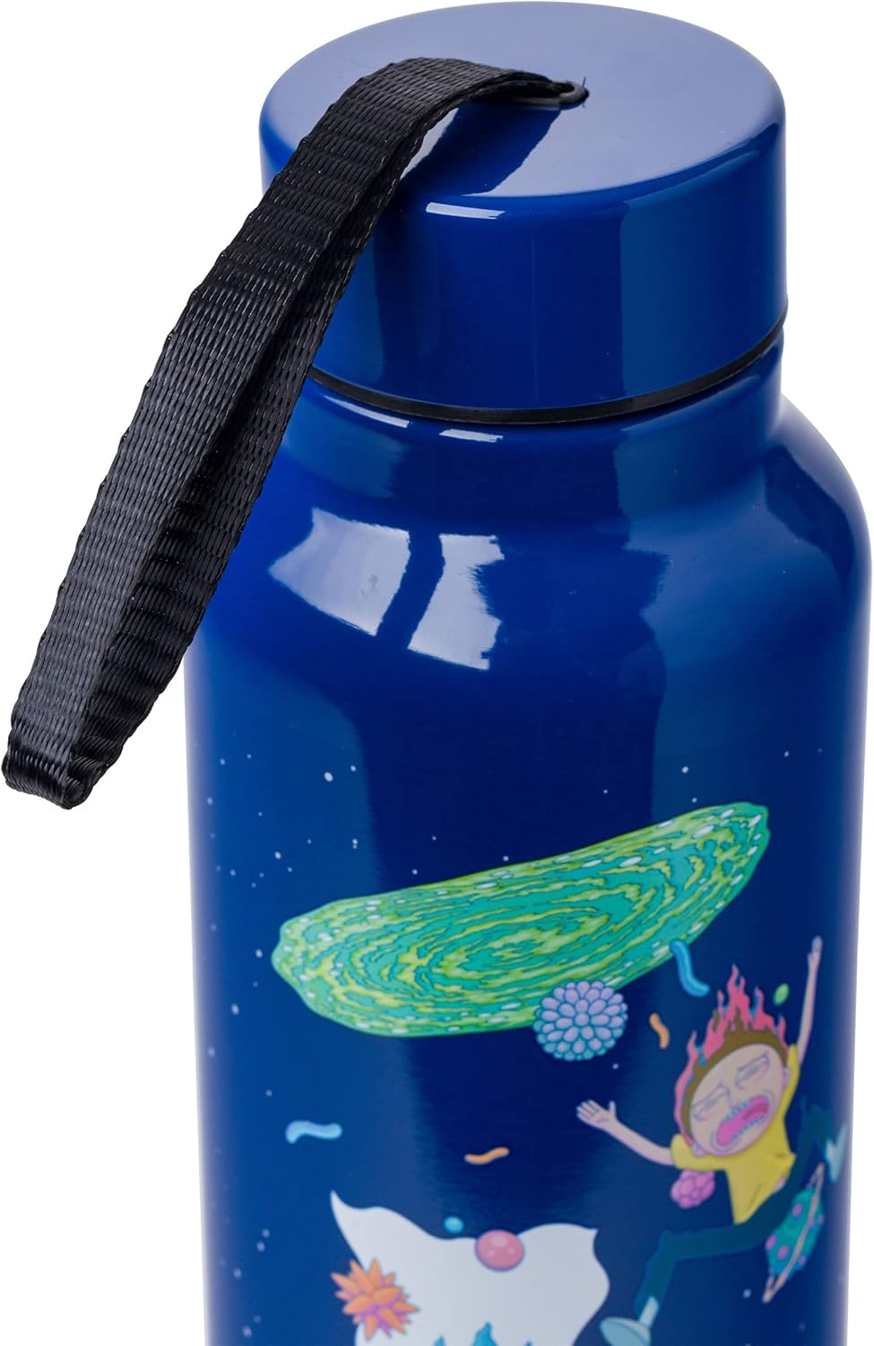 Silver Buffalo Rick and Morty Portal Jump Stainless Steel Water Bottle with Strap, 27-Ounces image number 3