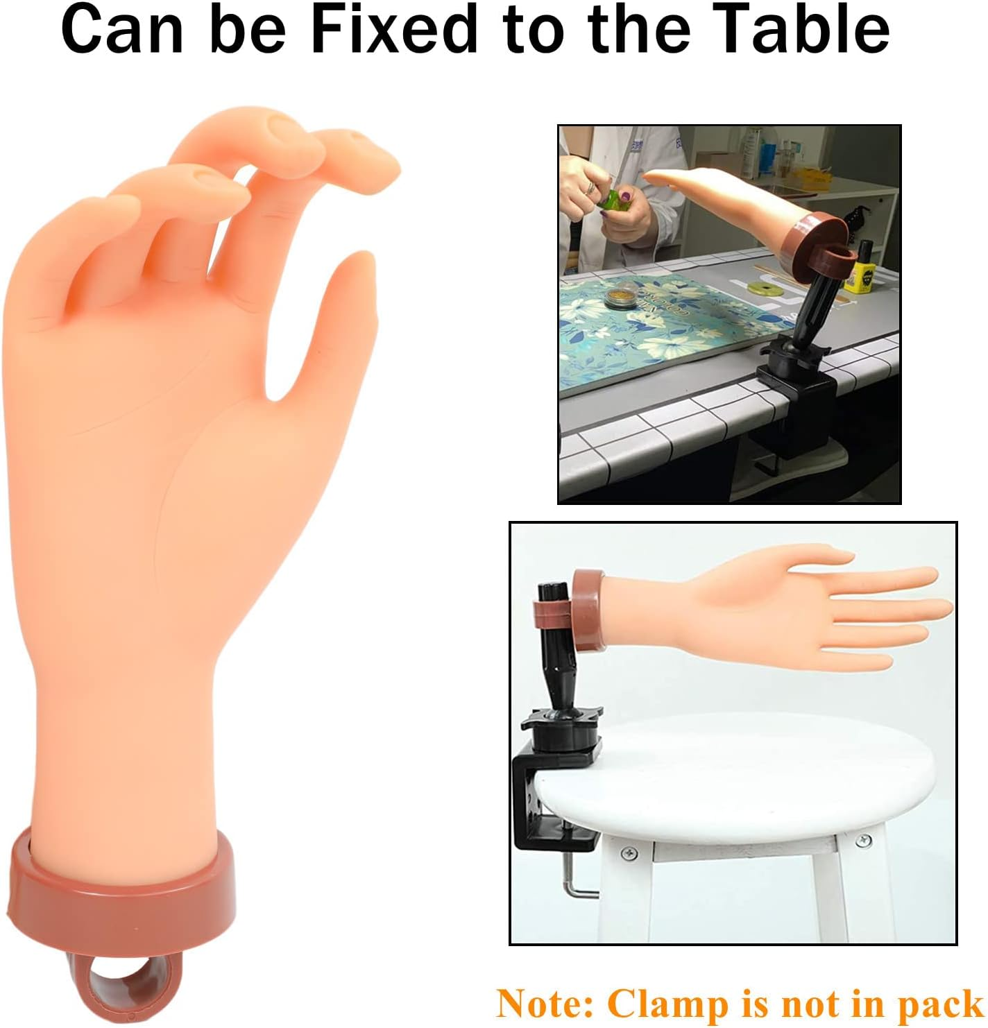 Nail Practice Hand for Acrylic Nails, Mannequin Hands for Nails Practice, Flexible Fake Hands to Practice Fake Nails Bendable Fake Hand Manicure Practice Hands Nail Art Training Hand 1Pc image number 2