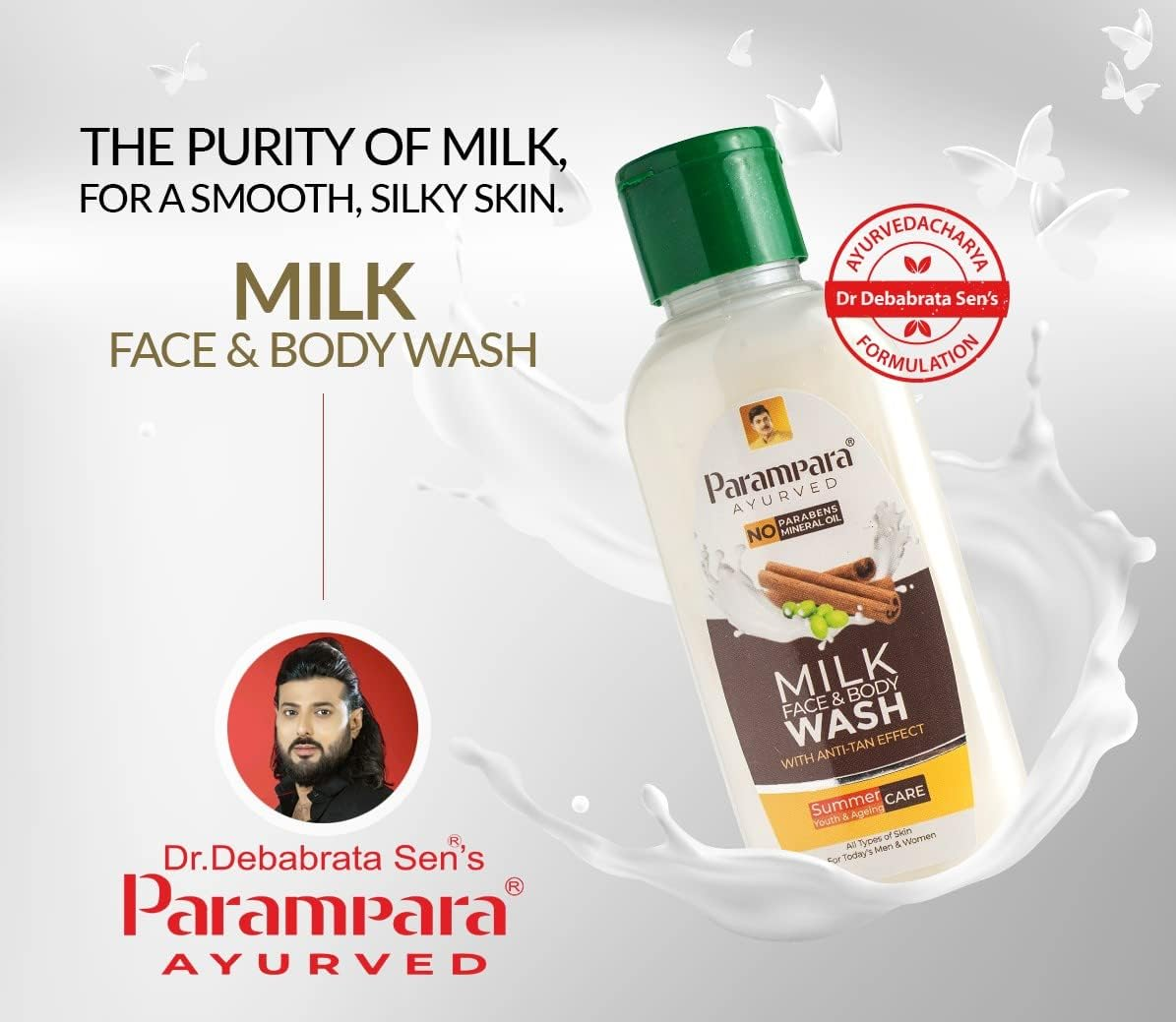 Parampara Ayurved Milk Face and Body Wash 100 ML image number 2