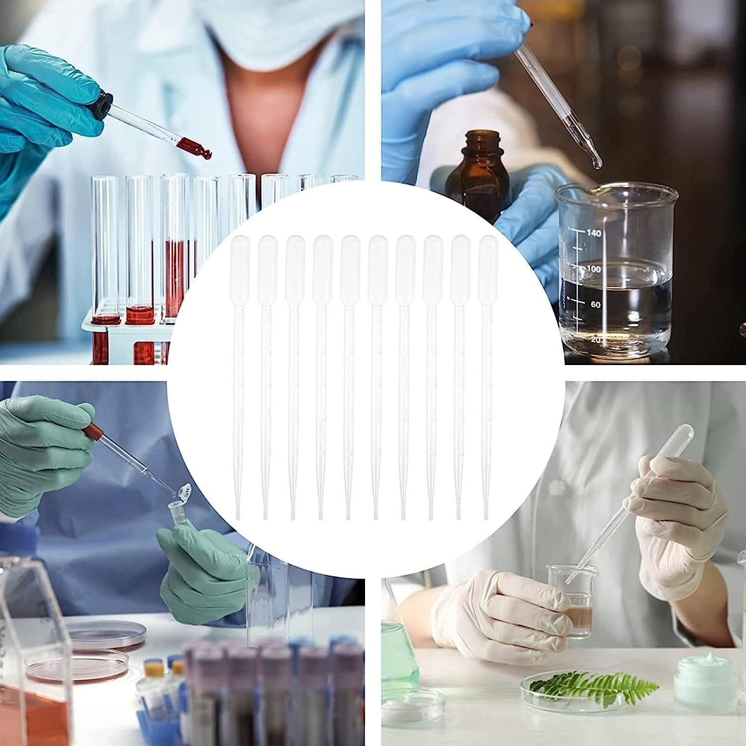 200Pcs Graduated Transfer Plastic Pipettes Eye Dropper 1ML Washable Pipettes for Essential Oils image number 4